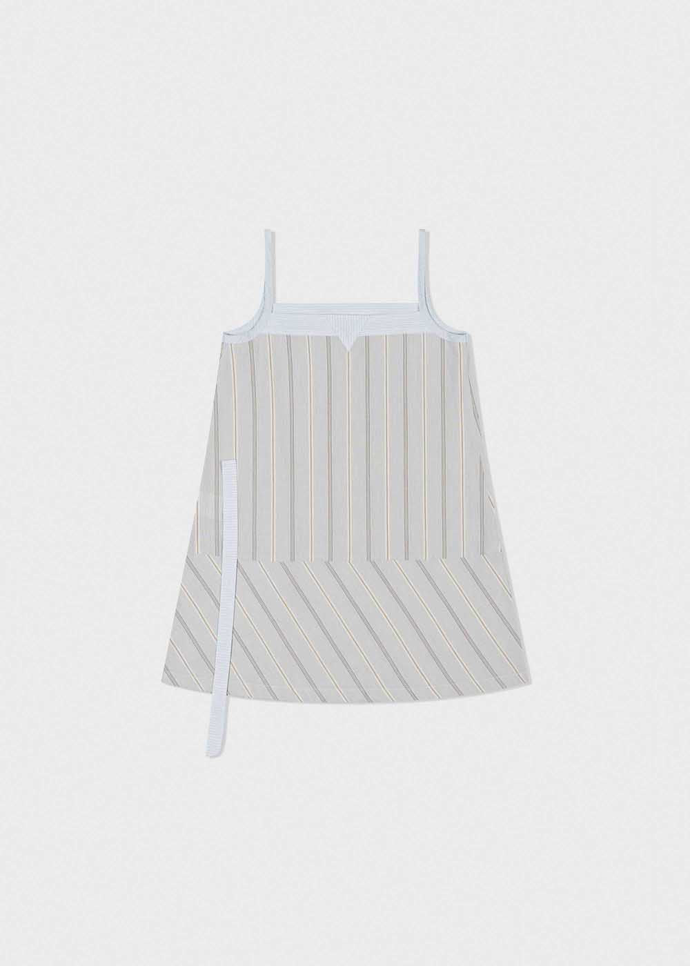 Light Grey Striped Strap Mini Dress