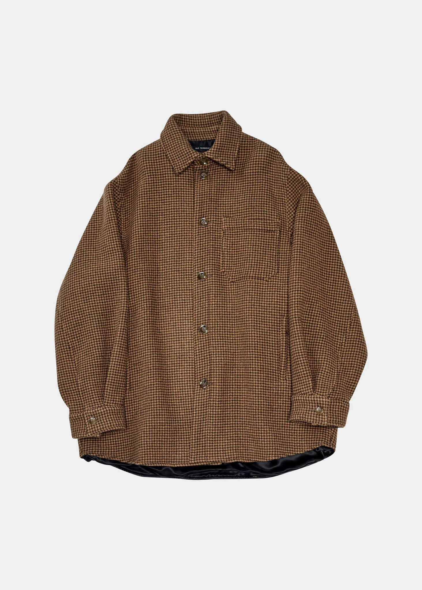 Brown Oversized Wool Shirt Jacket