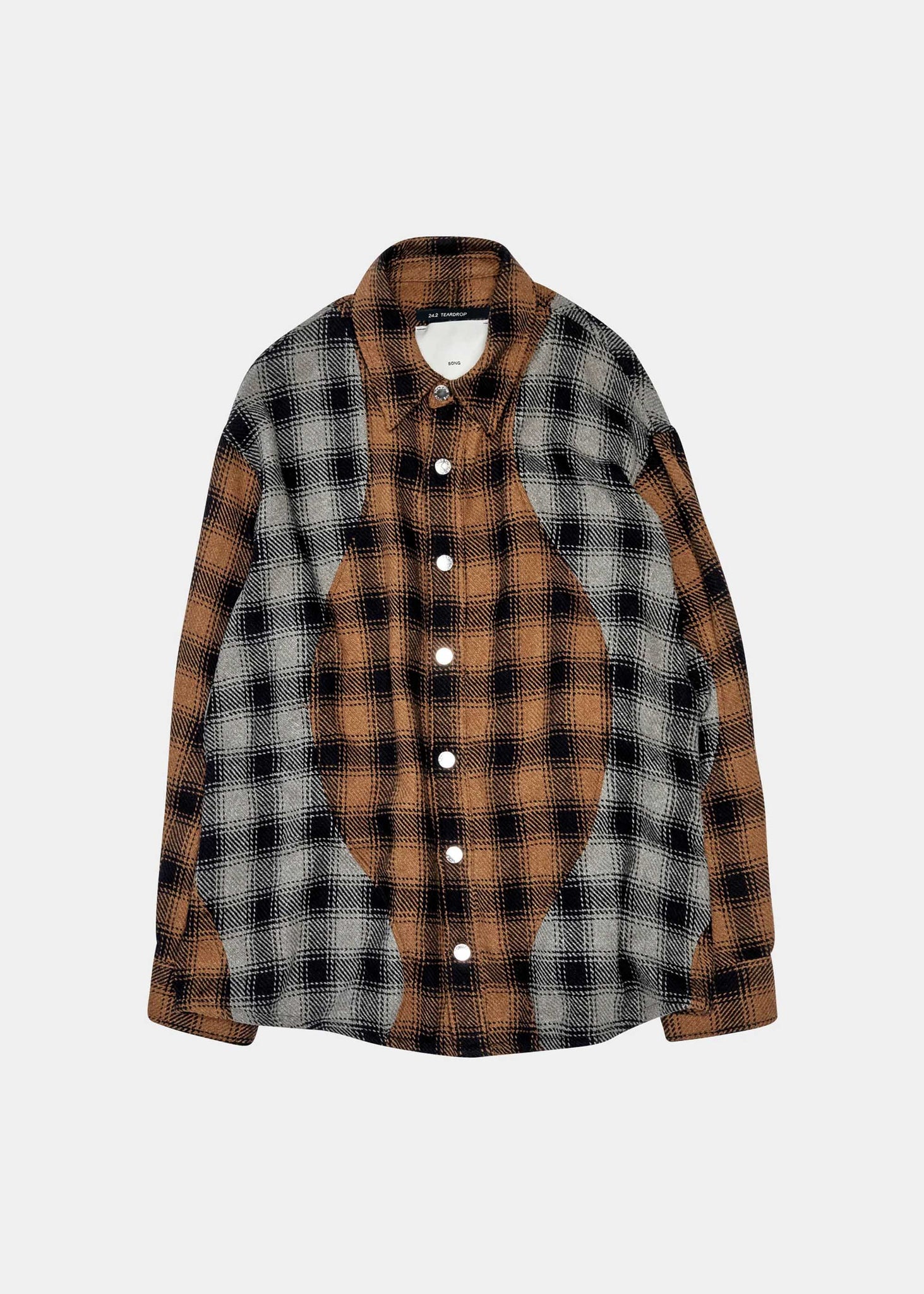 Black & Grey Check Panelled Shirt