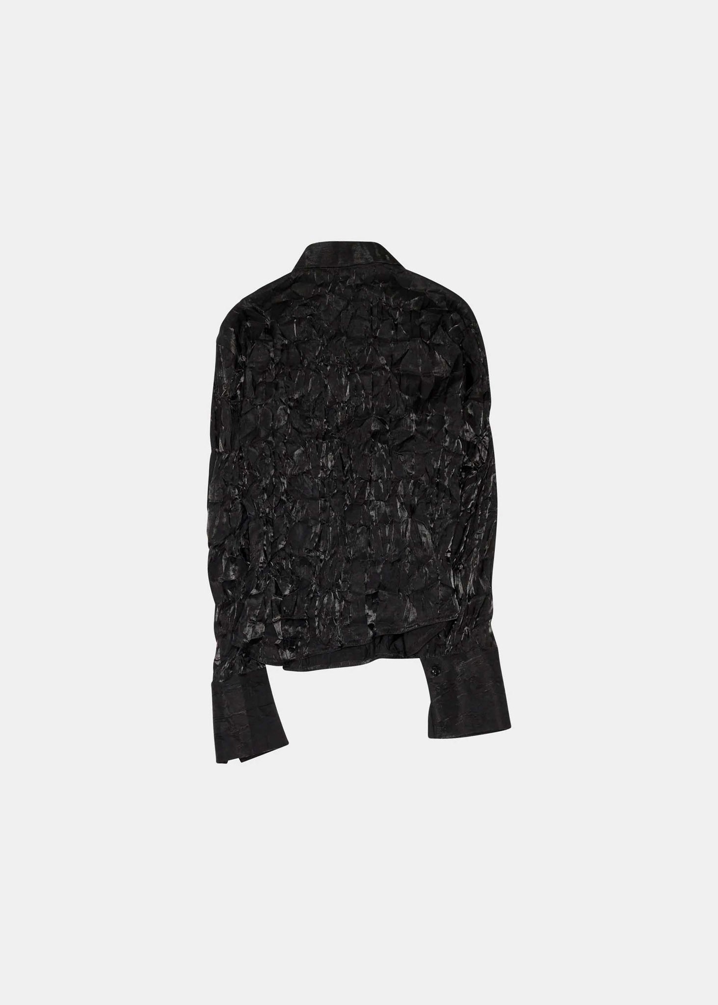 Black Crushed Asymmetric Shirt