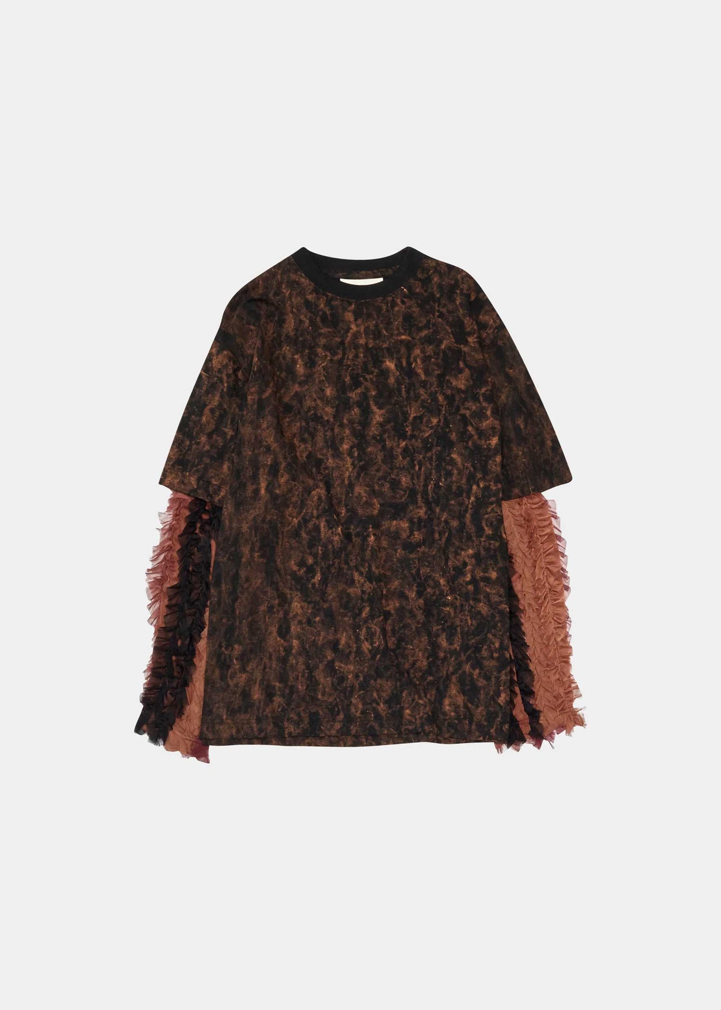 Black & Brown Chiffon Layered T-Shirt