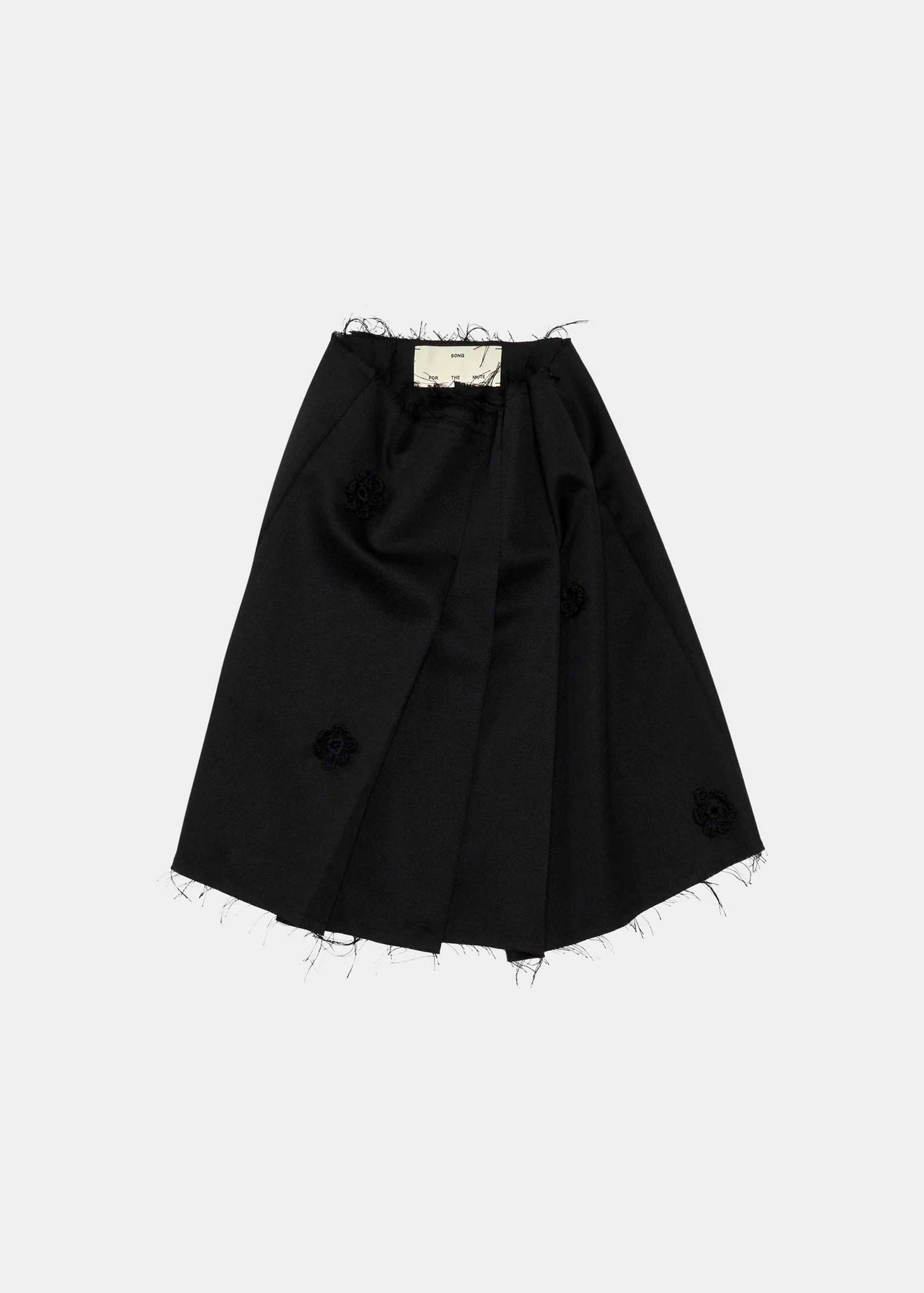 Black Pleated Daisy Mini Skirt