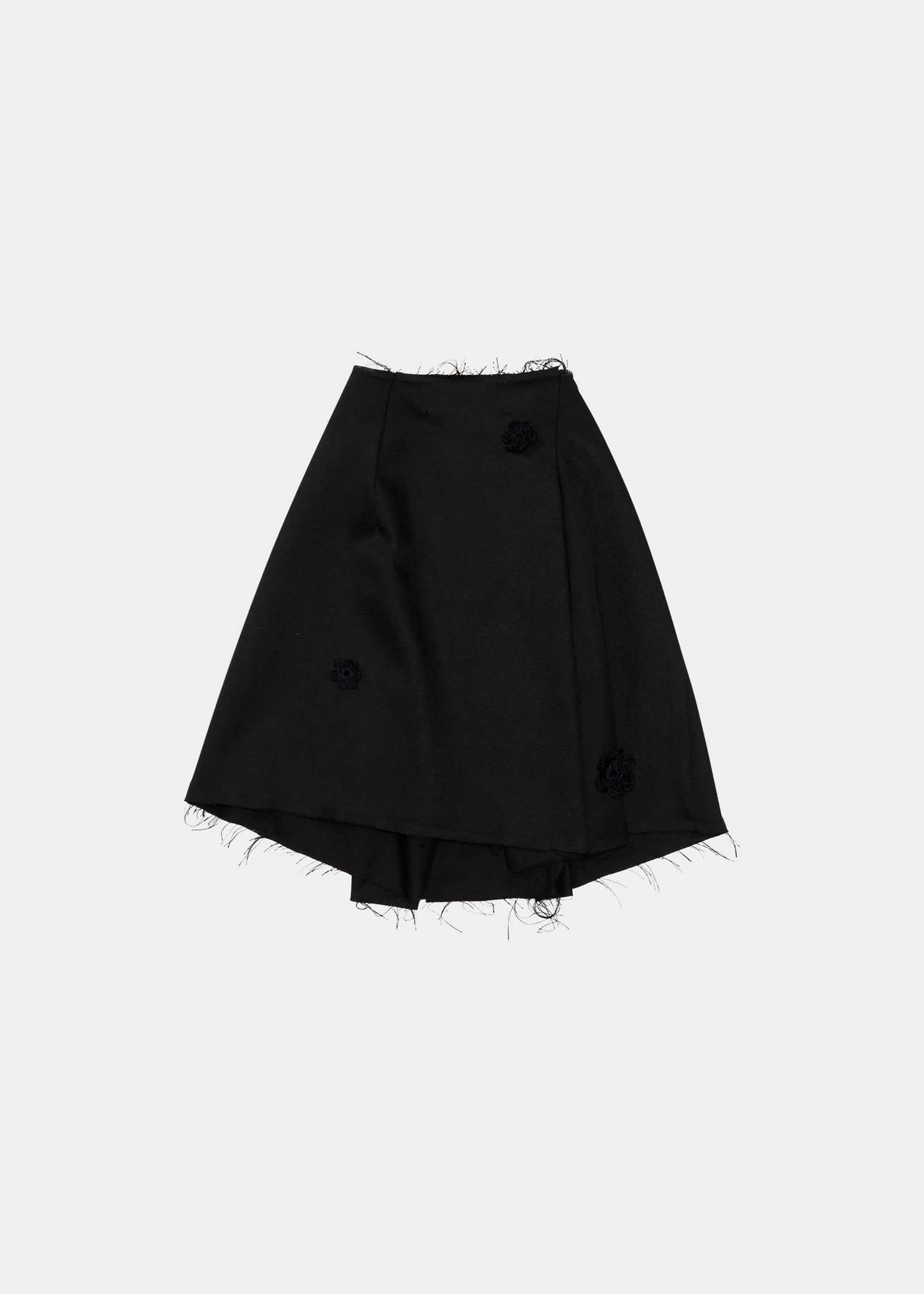 Black Pleated Daisy Mini Skirt