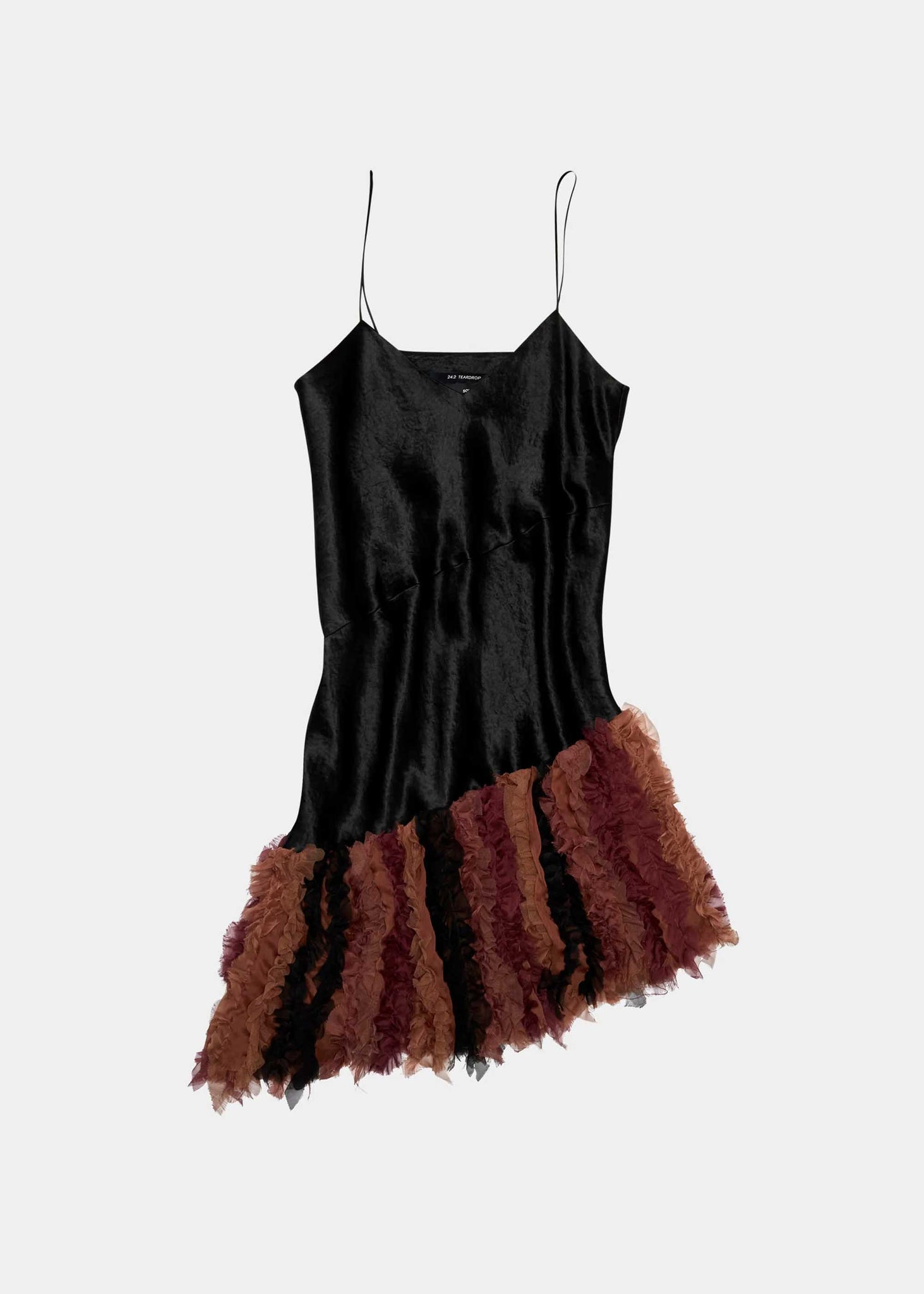 Black Bias Chiffon Slip Dress