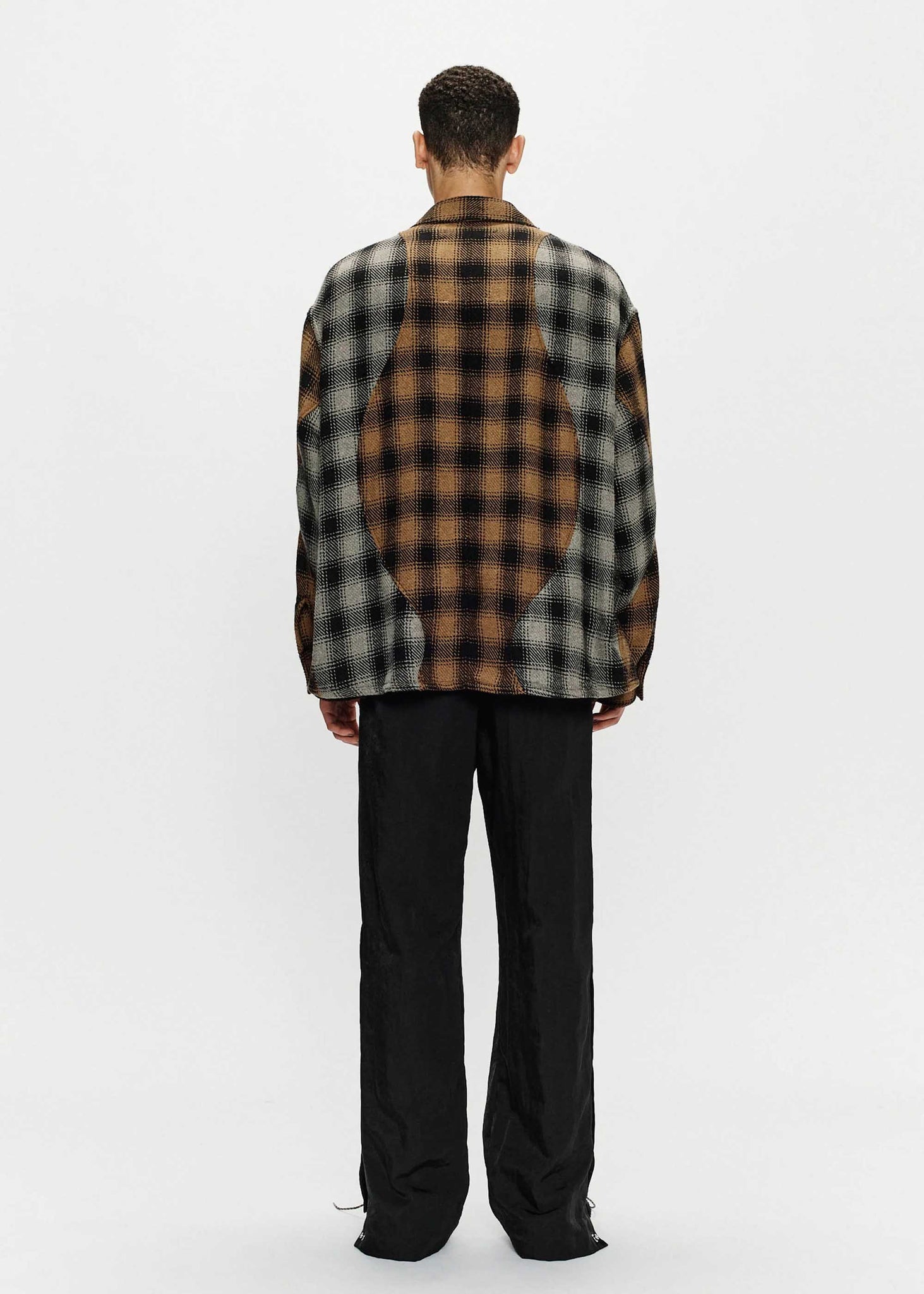 Black & Grey Check Panelled Shirt