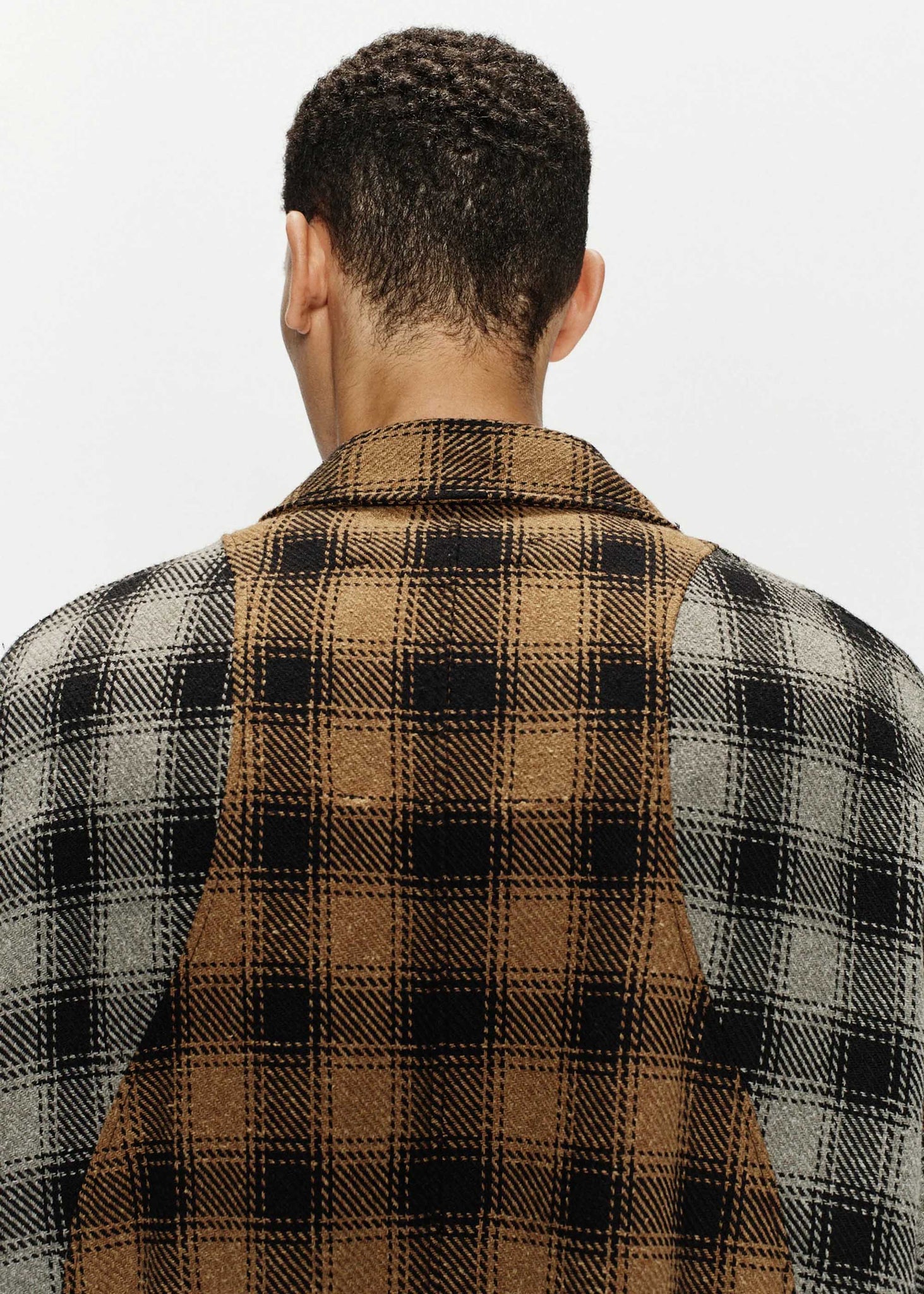 Black & Grey Check Panelled Shirt