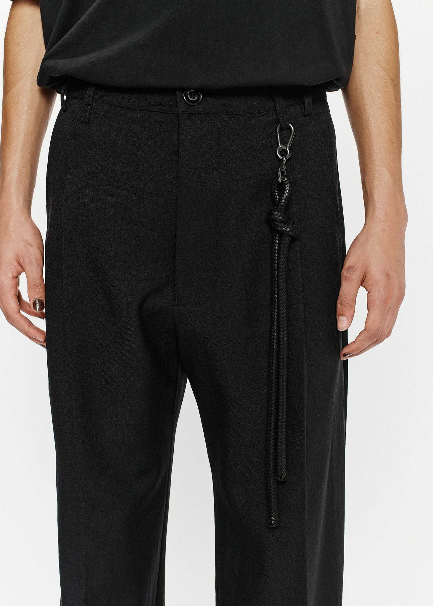 Black Single Pleated Trousers