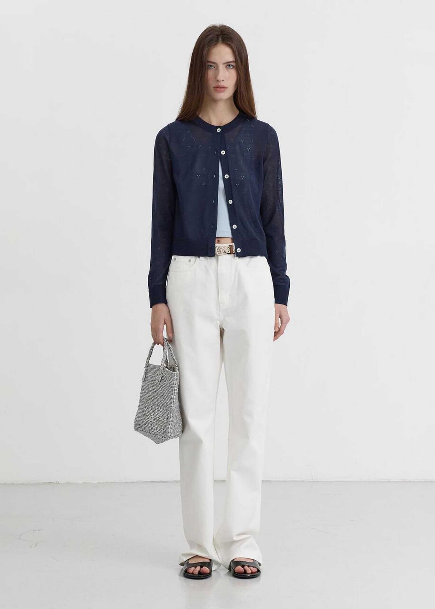 White Straight-Cut Jeans