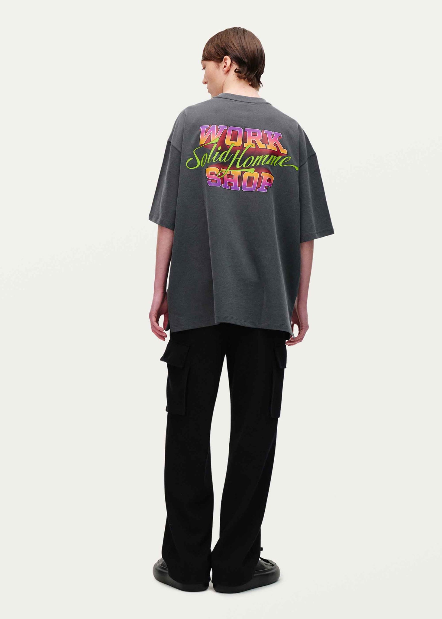 Grey Embroidered Terry T-Shirt