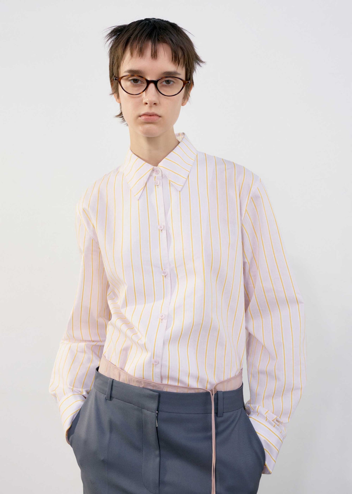 Pink Striped Oversized Shirt