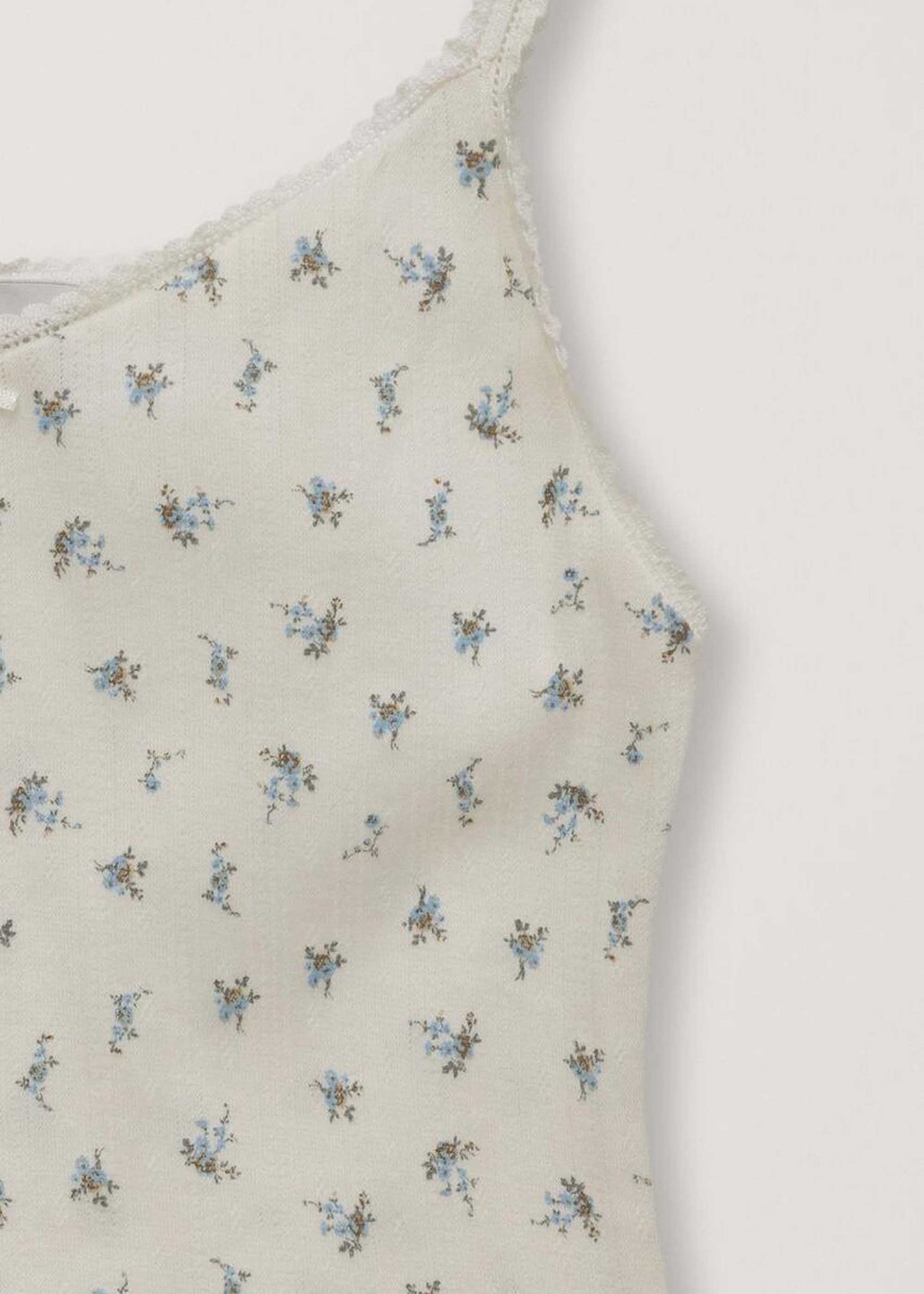 Off-White Pointelle Floral Camisole