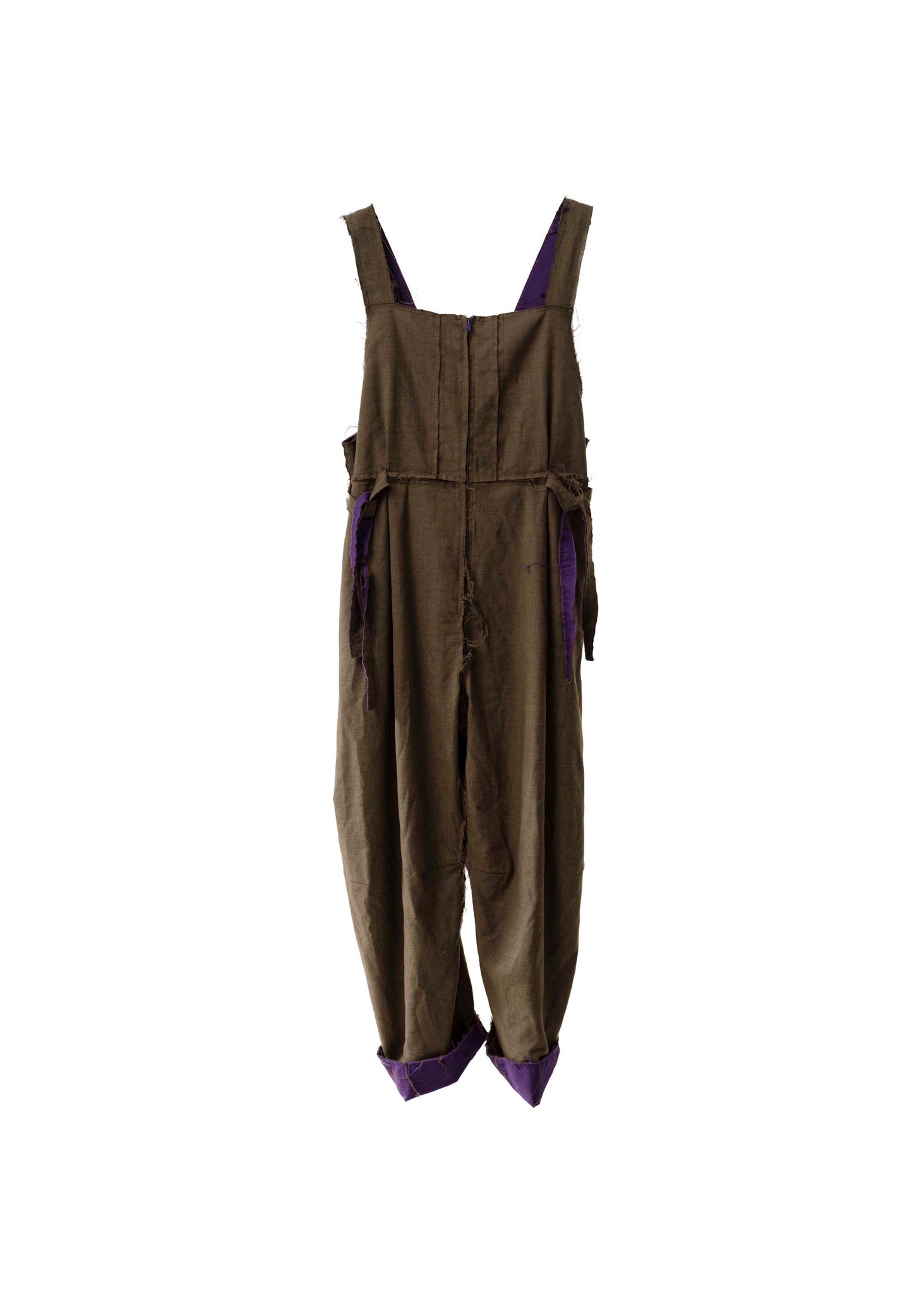 Green Raw-Seam Overalls