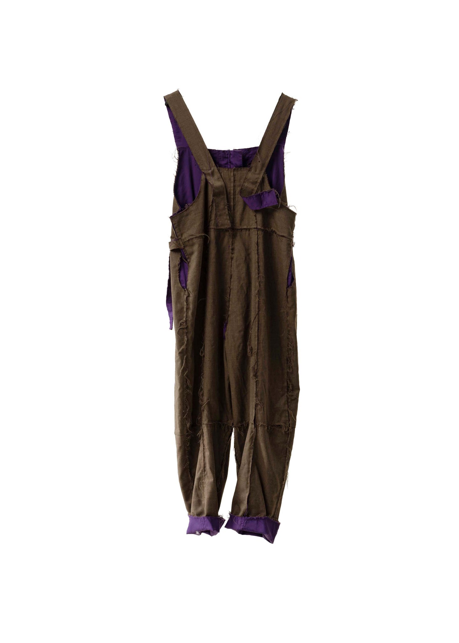 Green Raw-Seam Overalls