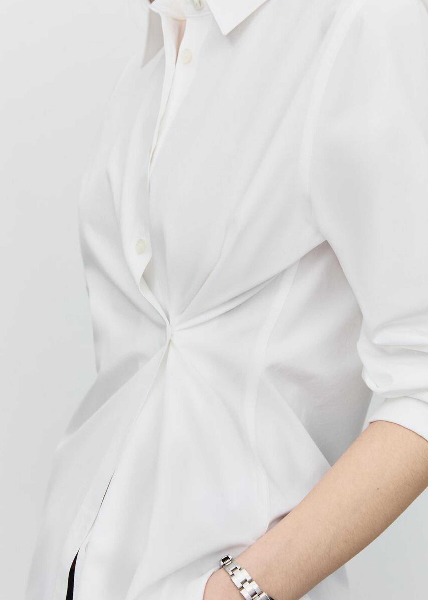 White Two-Way Wrap Shirt