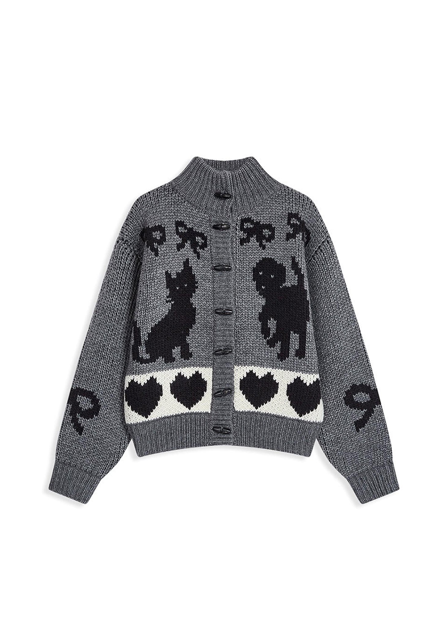 Grey Jaquard Pet Cardigan