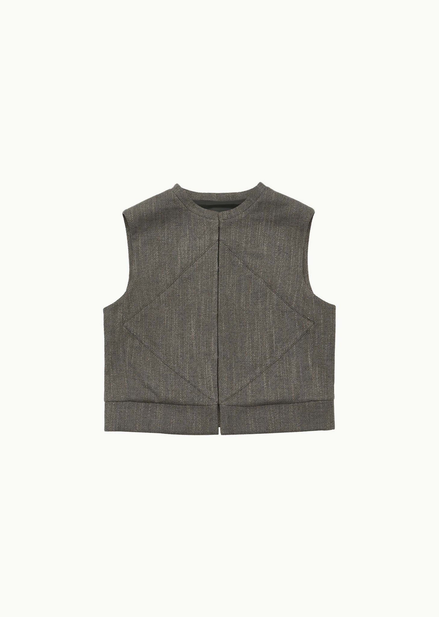 Grey Cropped Vest