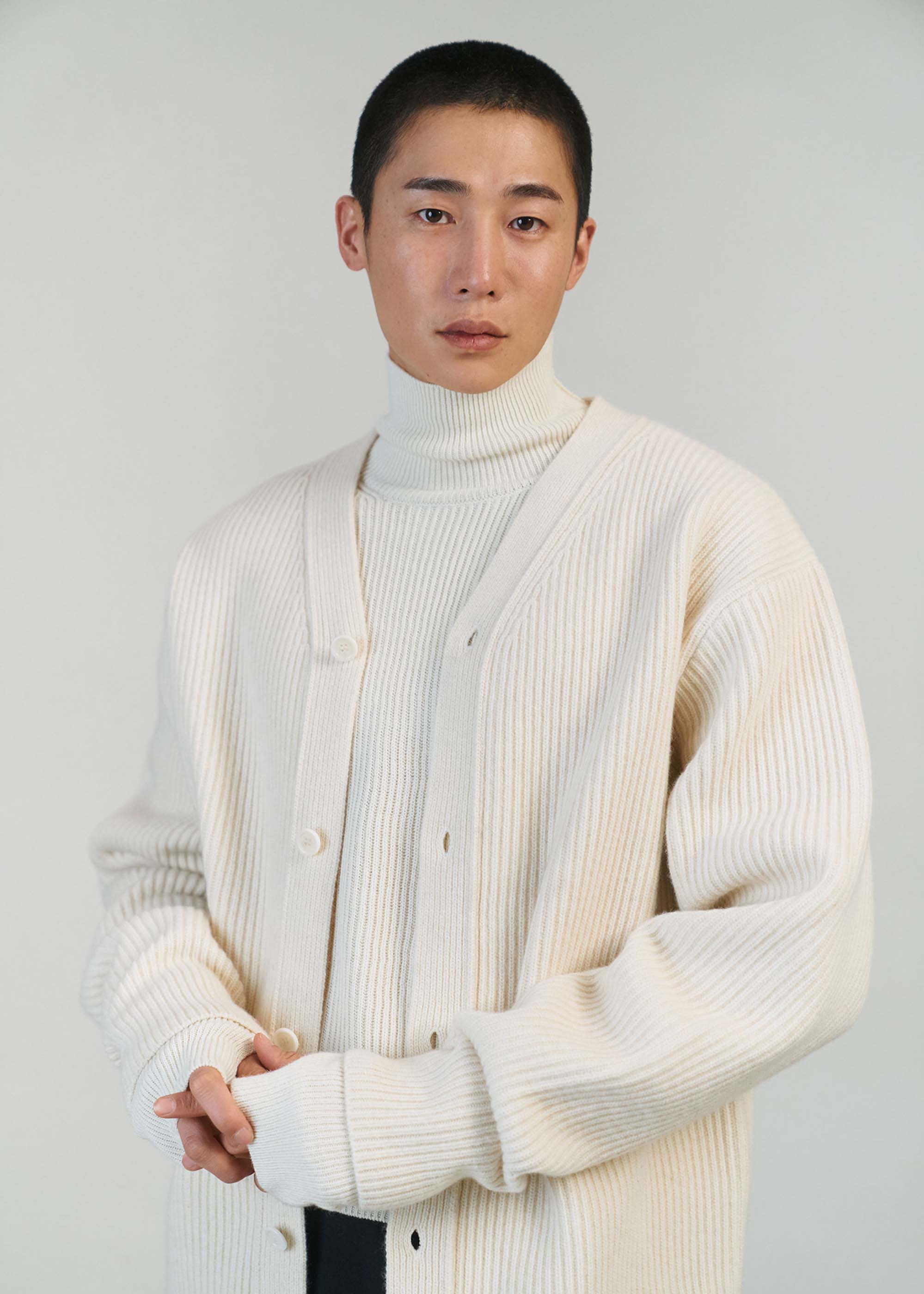 UV Knit Dress Cardigan / Sサイズ ecru Ecru Rib-knit Cardigan – 157Moments