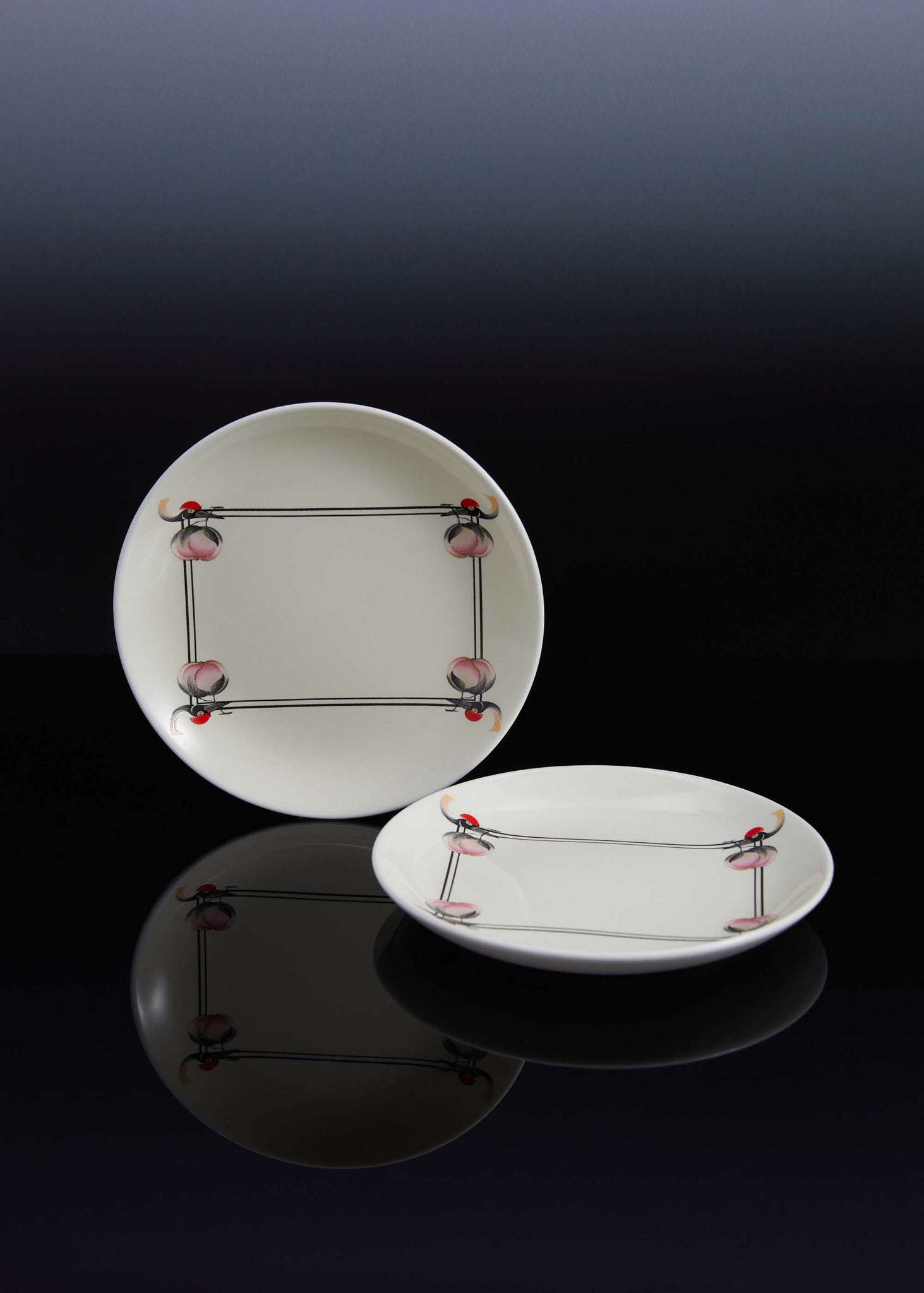 White Crane Plate Set of 2