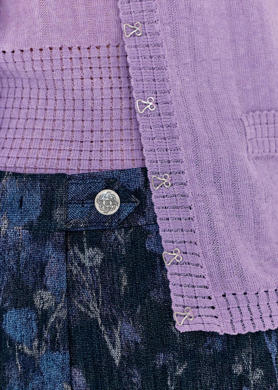 Lavender Square Detail Cardigan - 157Moments