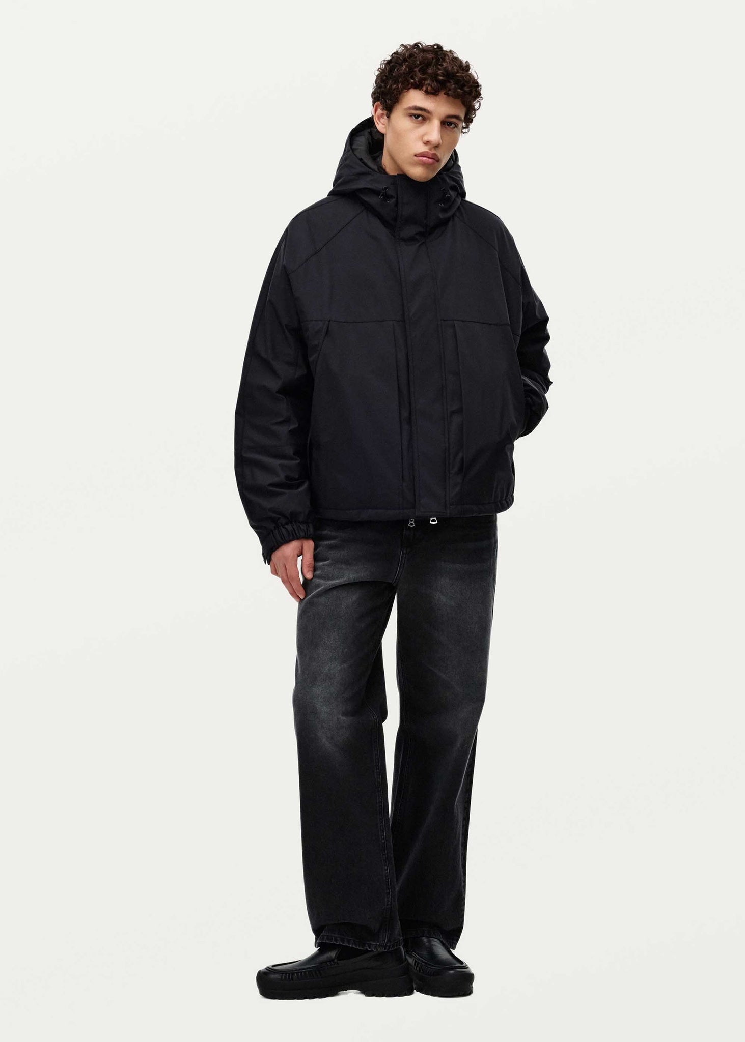 Black Hooded Down Jacket