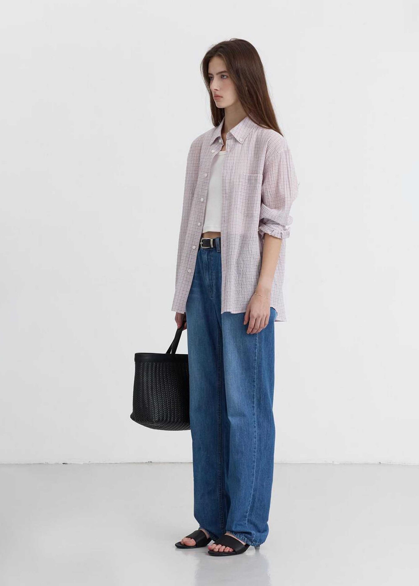 Navy Straight-Cut Jeans