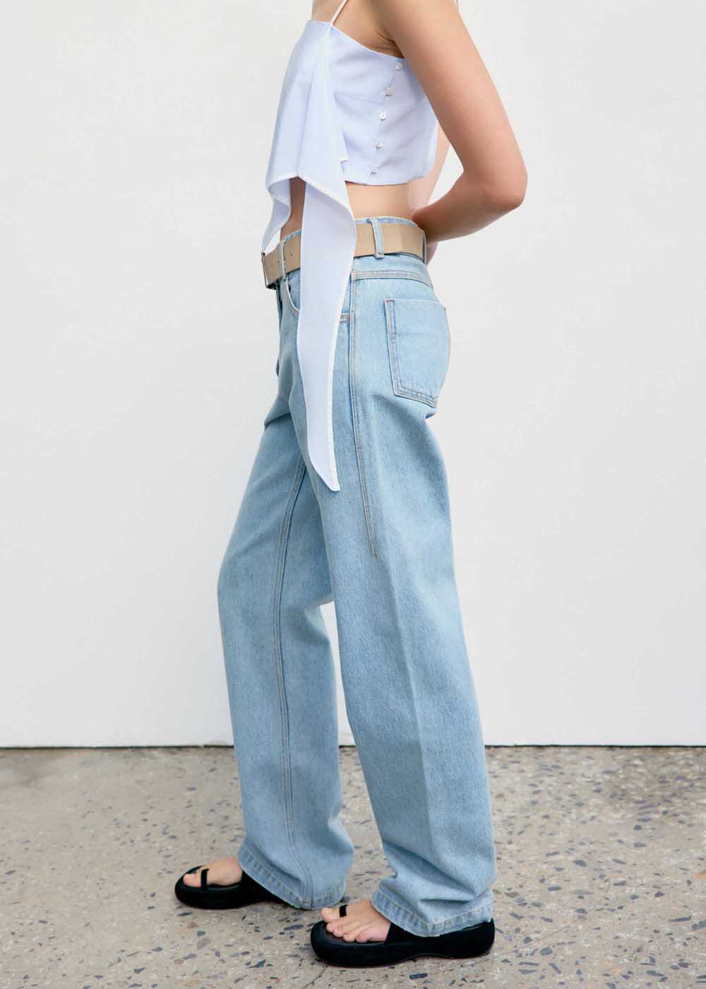 Light Blue Draped Camisole Top