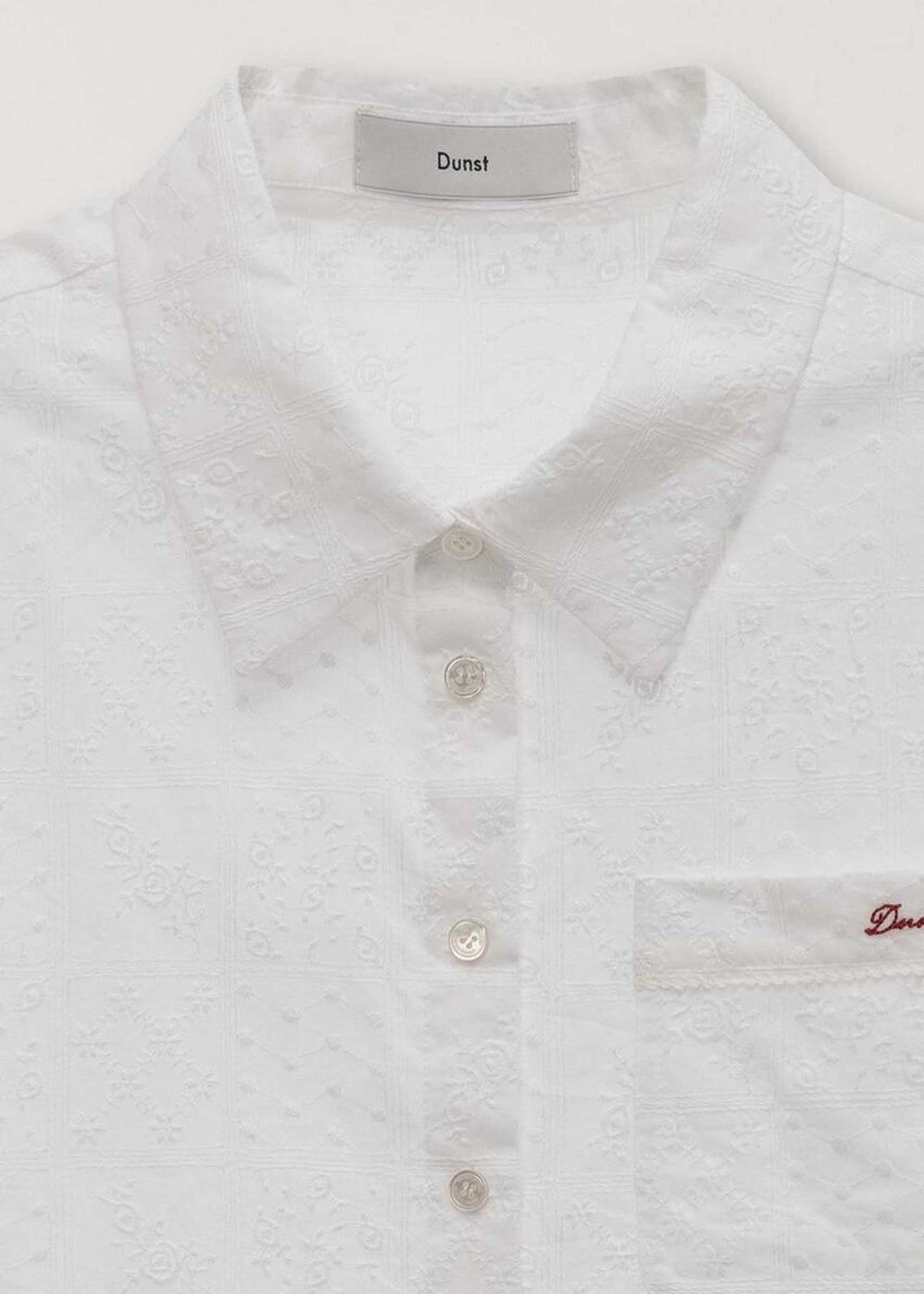 White Shortsleeve Lace Shirt