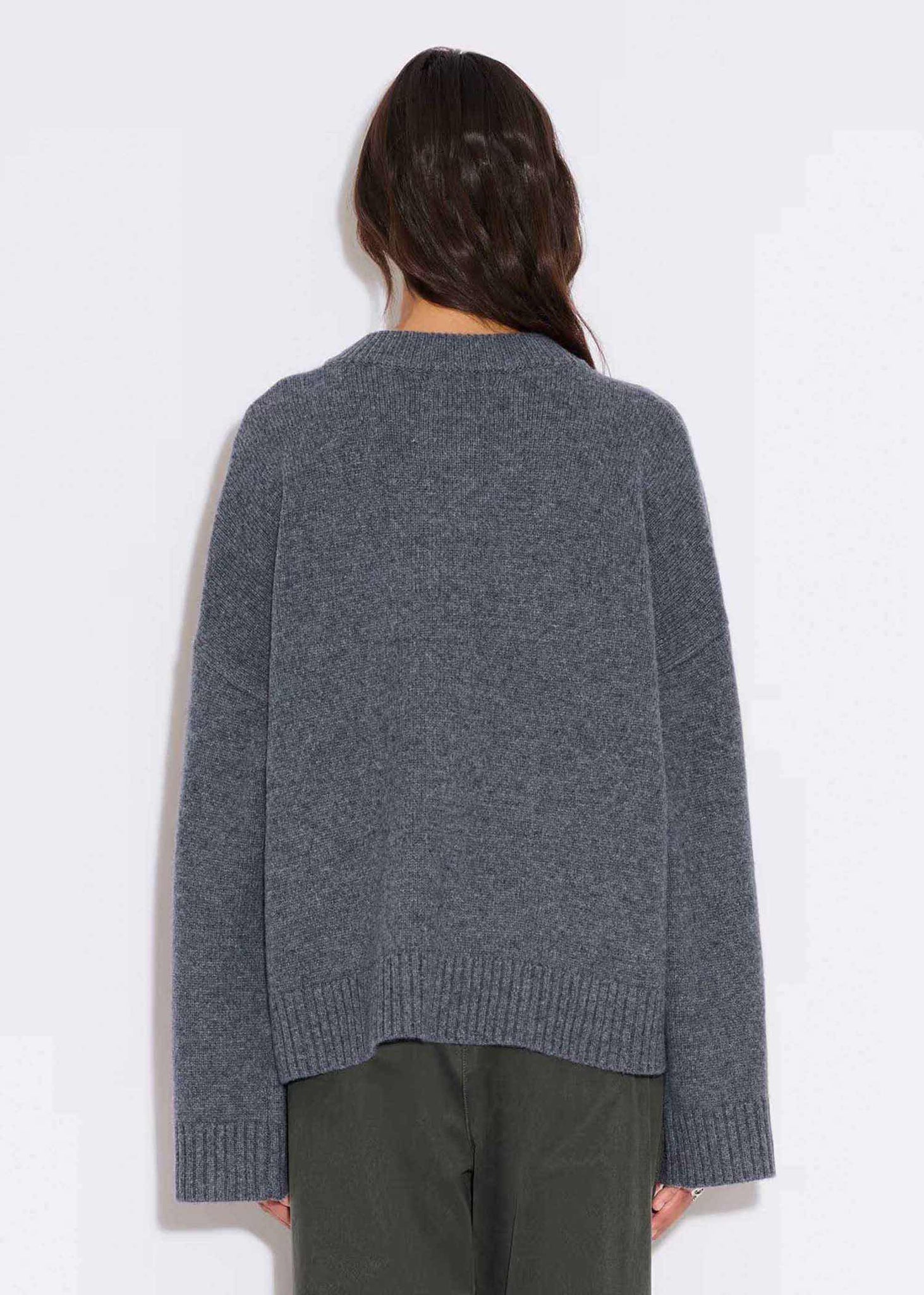 Grey Wool Wide Cardigan