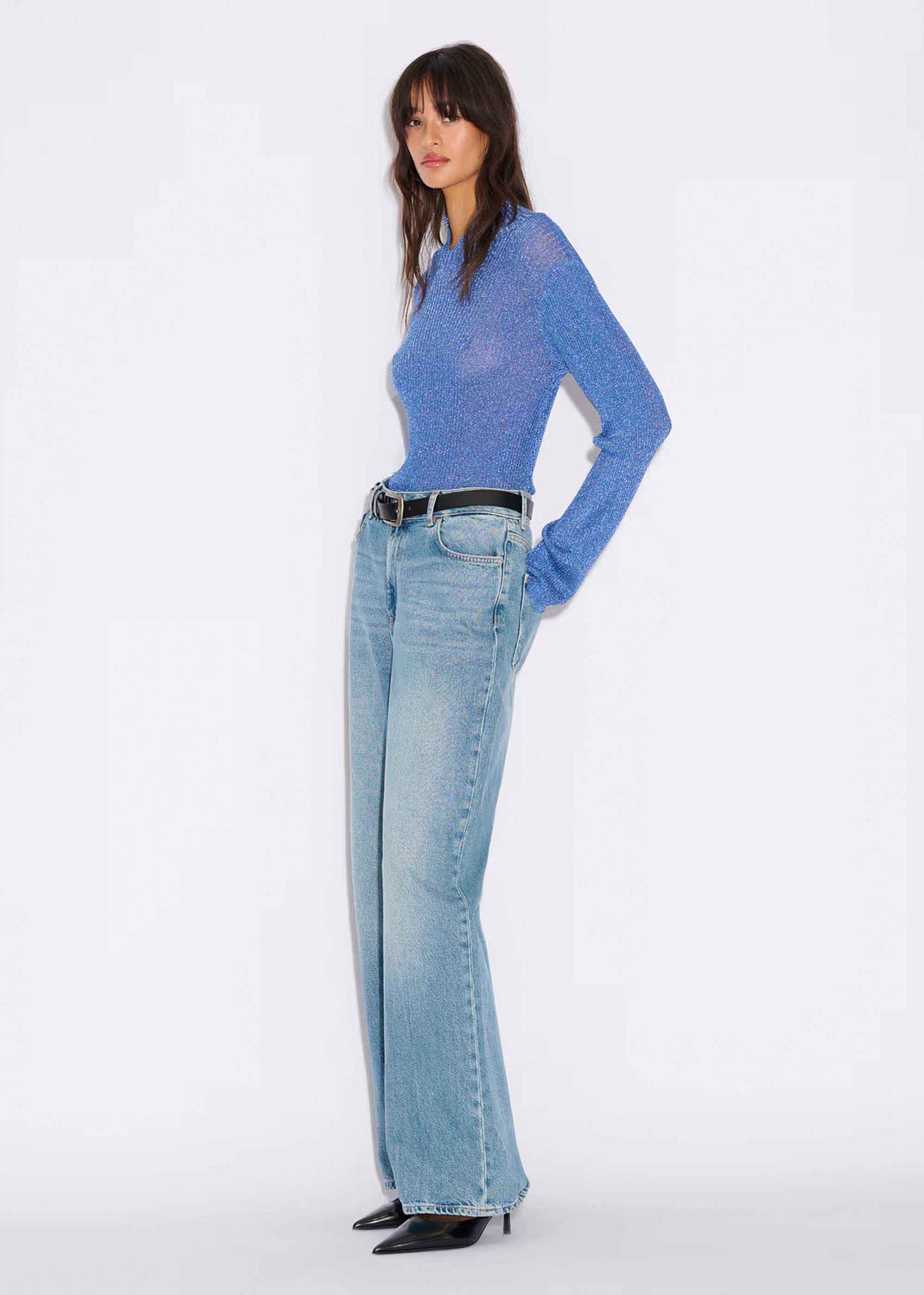 Blue Slim Turtleneck