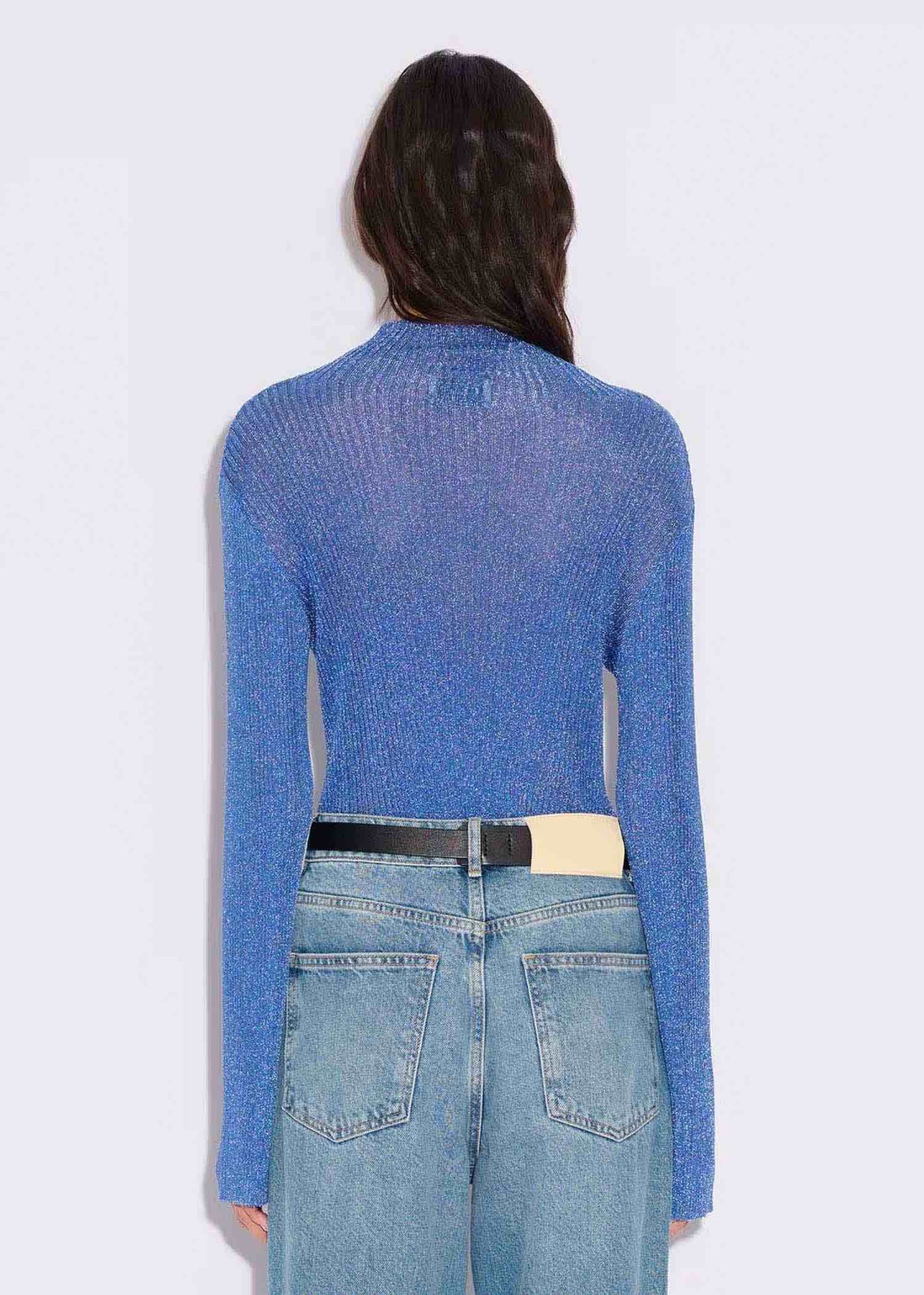 Blue Slim Turtleneck