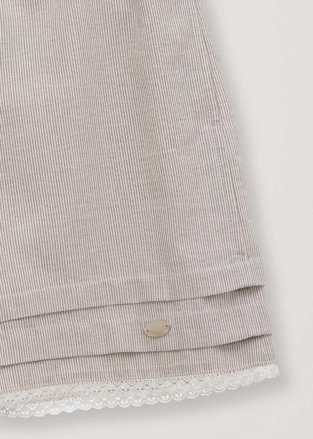 Beige Band Shorts