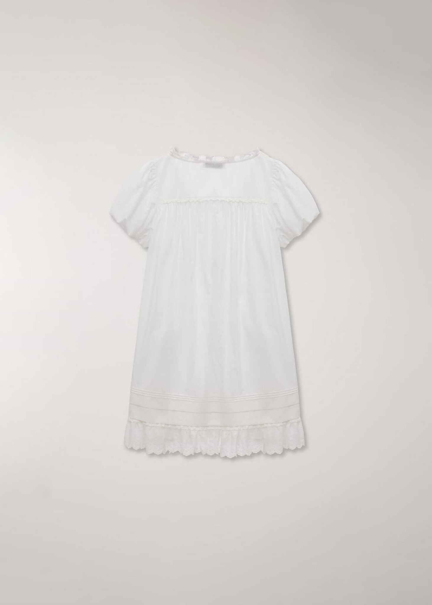 White Puff Sleeve Mini Dress