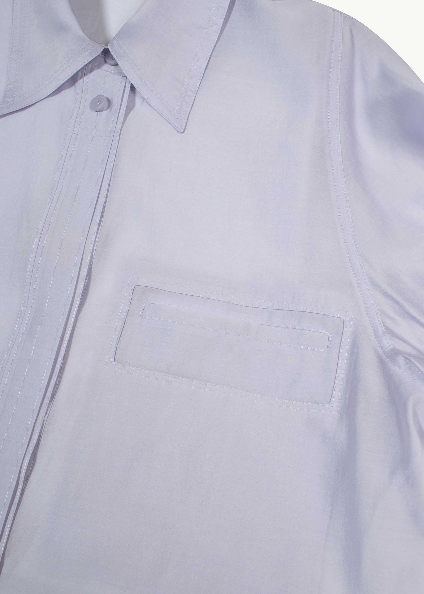 Light Blue Semi-Sheer Belted Shirt