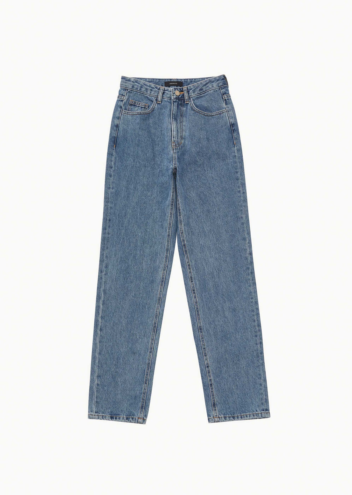 Mid Blue Straight Fit Denim Pants