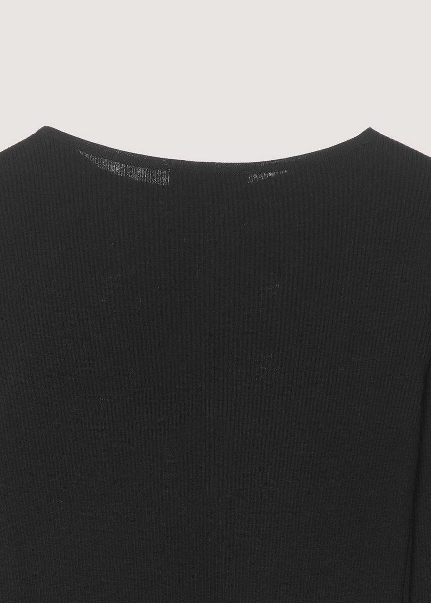 Black Asymmetric Buttoned Knit Top