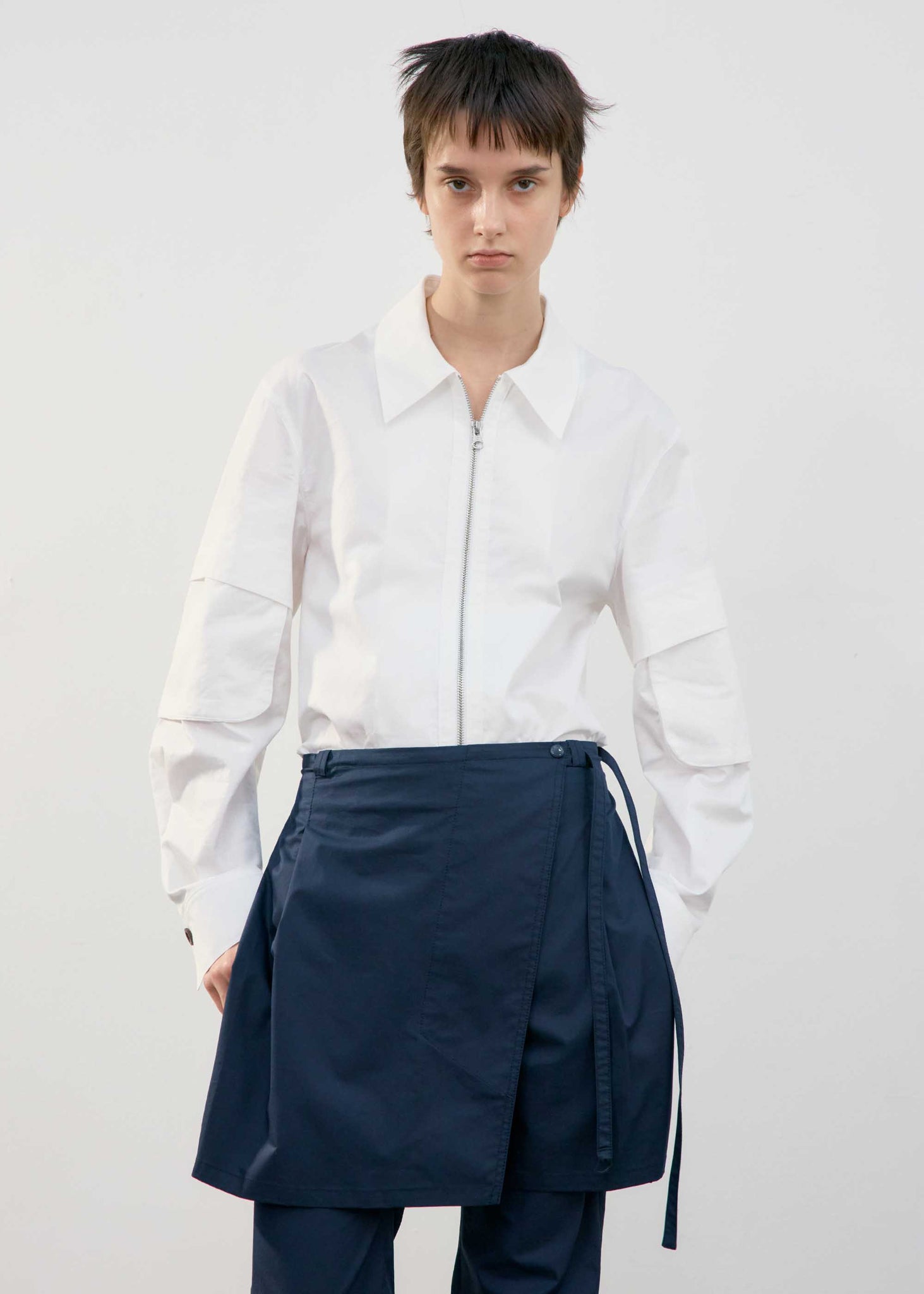Black Wrap Skirt Trouser