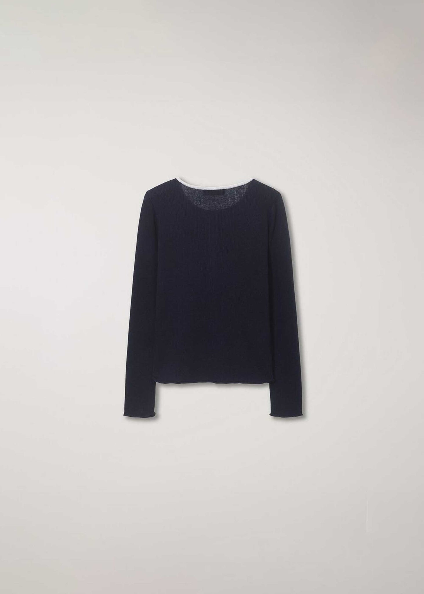 Black Rib-Knit Henley