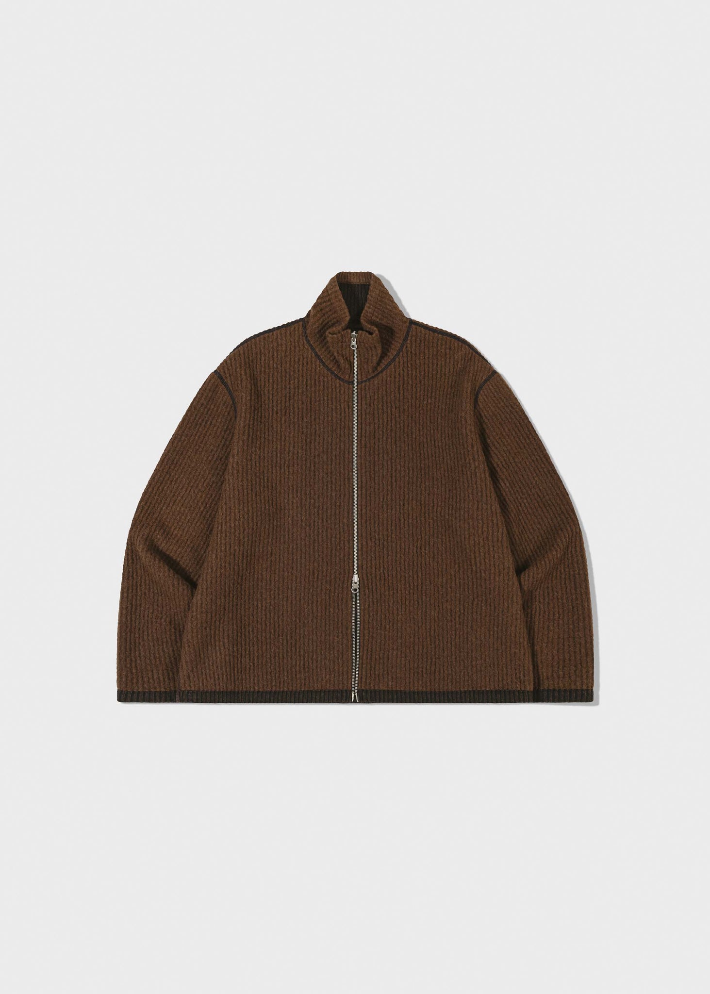 Brown High Neck Full-Zip