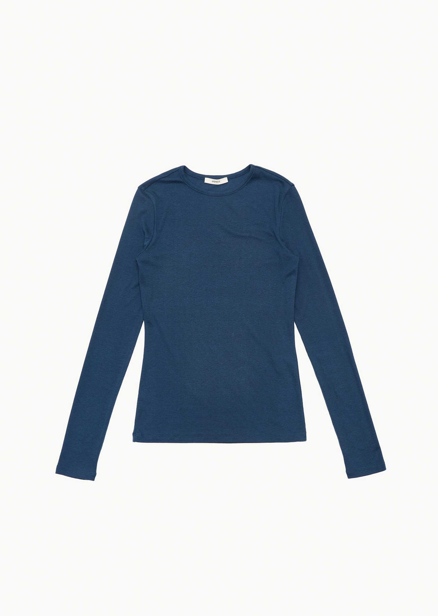 Blue Round-neck Longsleeve Shirt