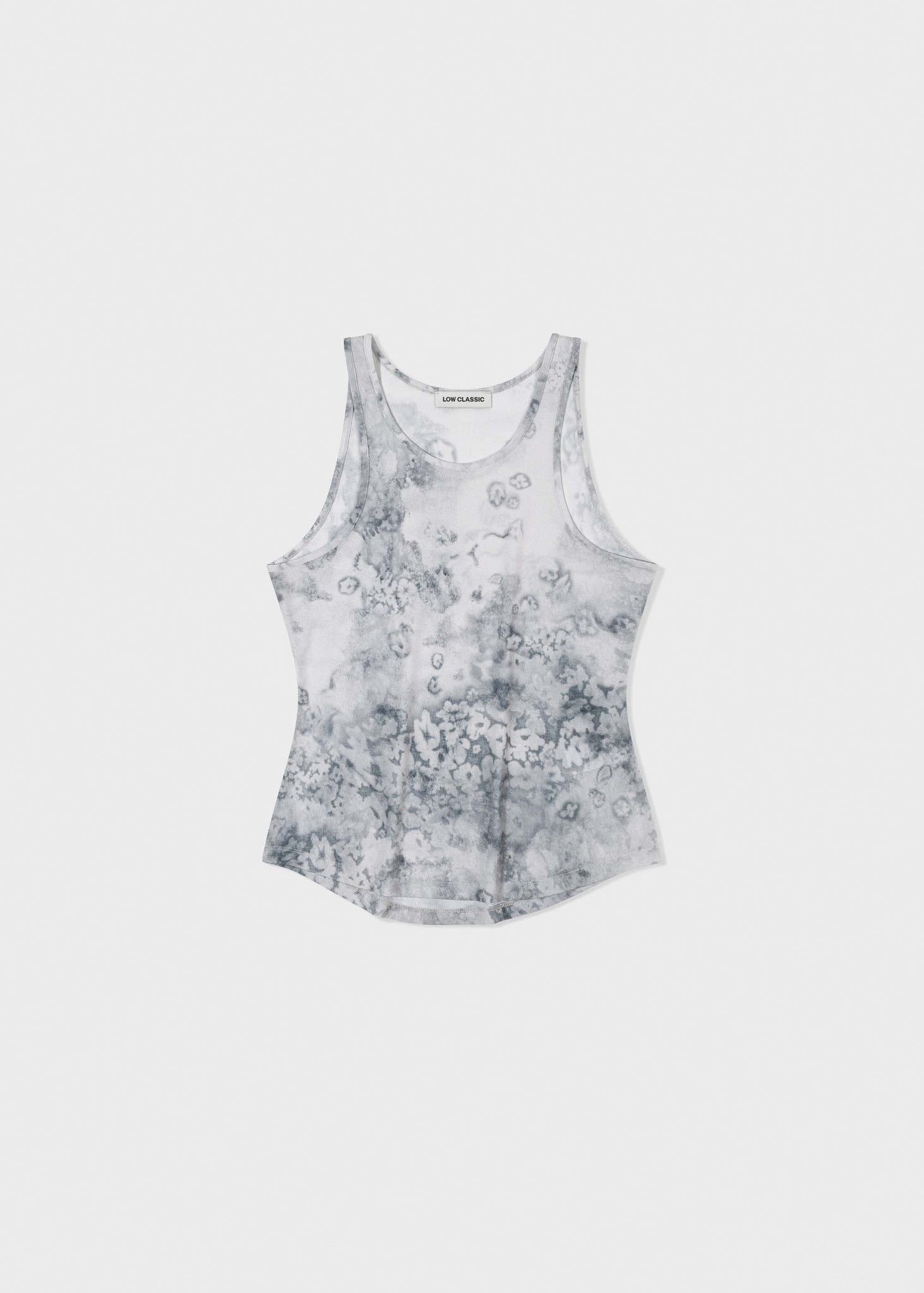 Grey Floral Print Tank Top