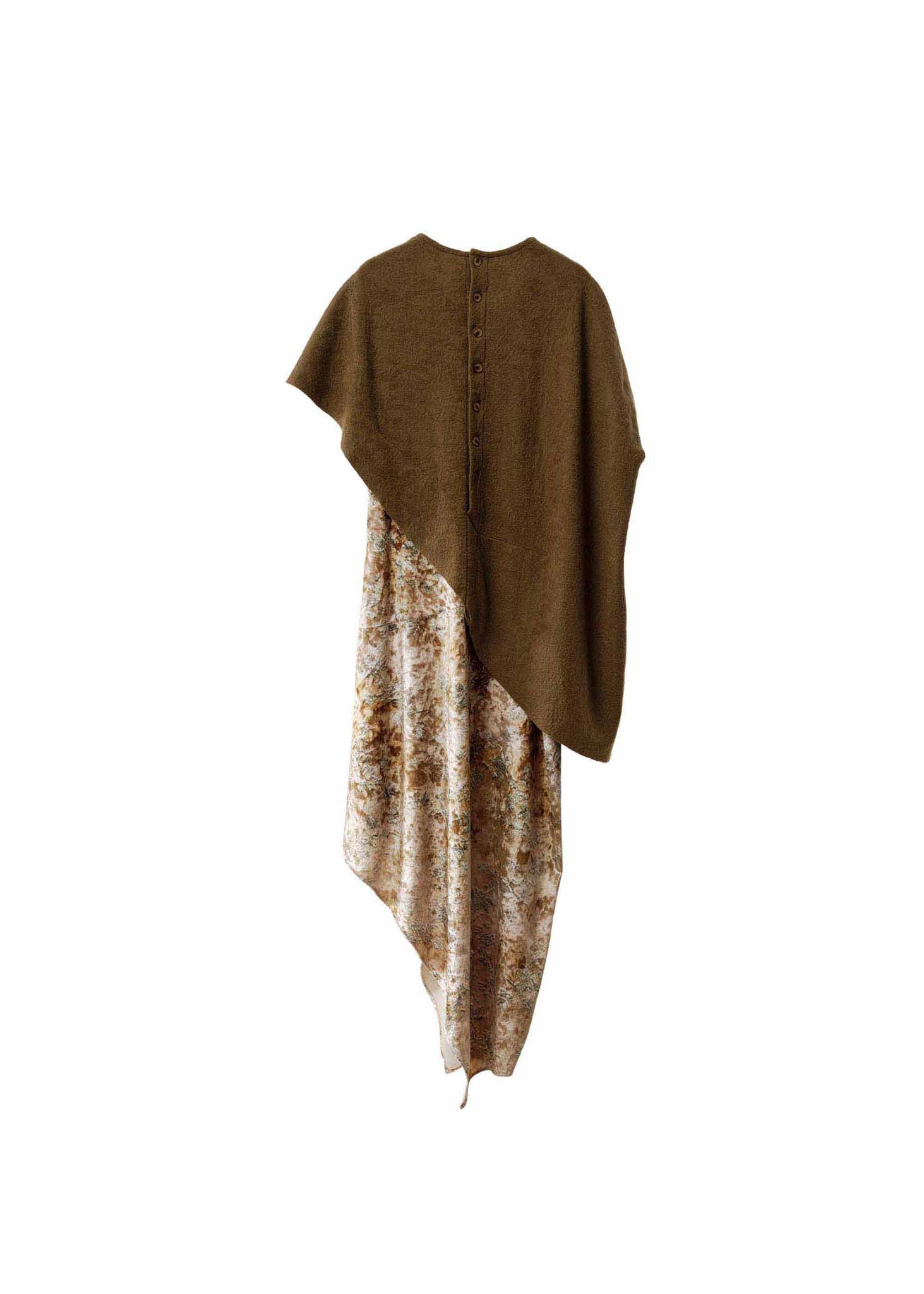 Brown Asymmetric Layered T-Shirt Dress