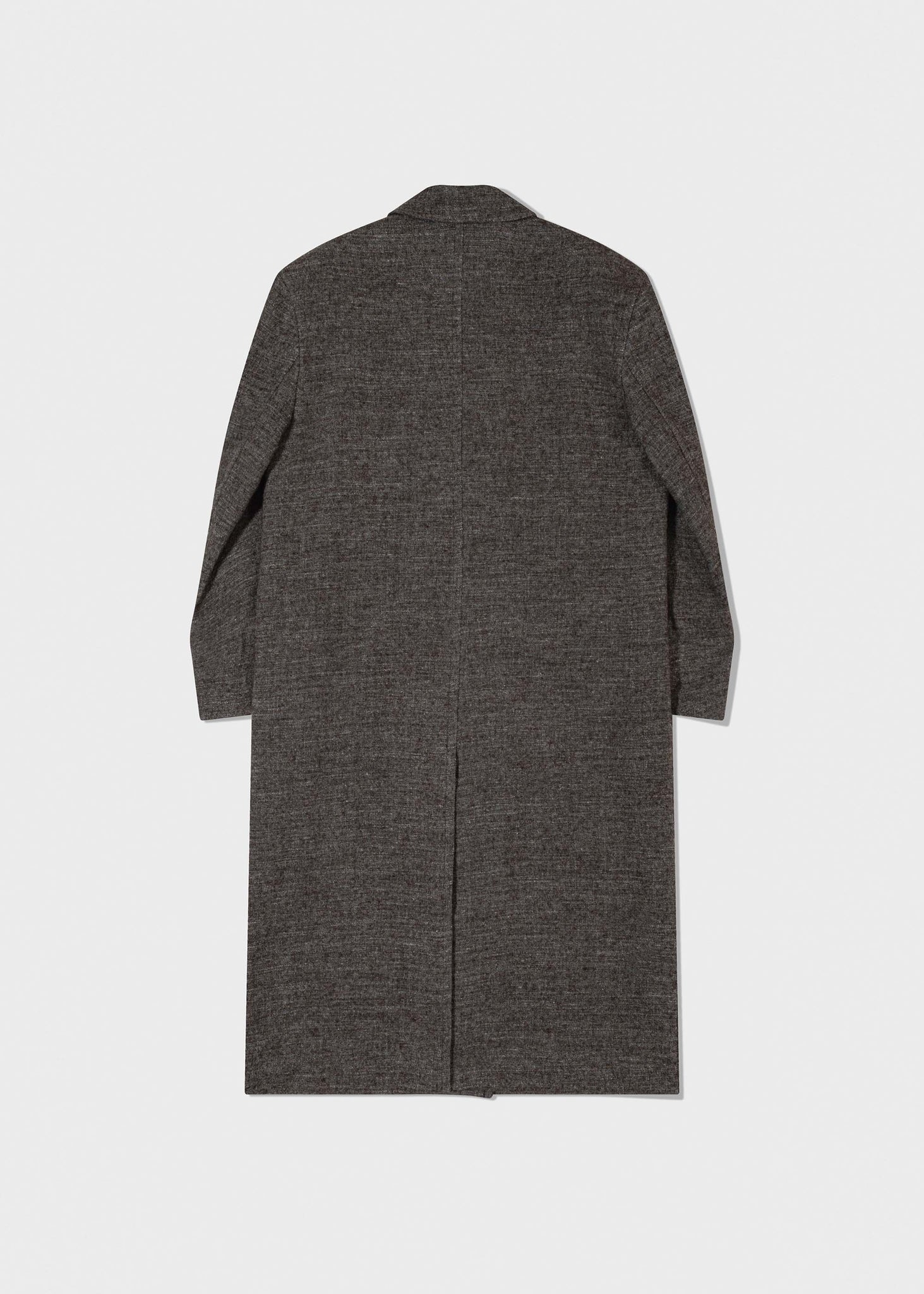 Grey Melange Oversized Wool Coat