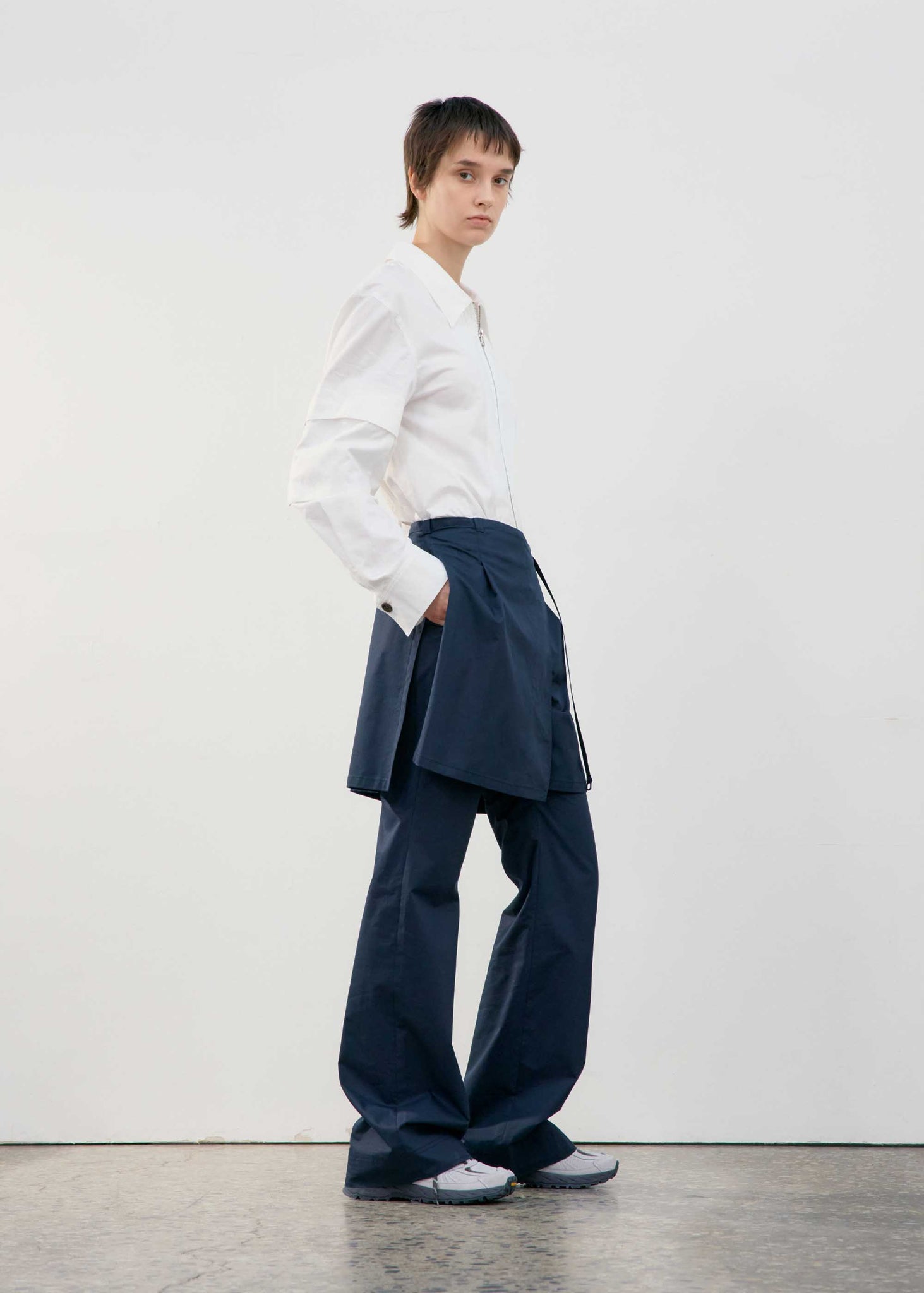 Black Wrap Skirt Trouser