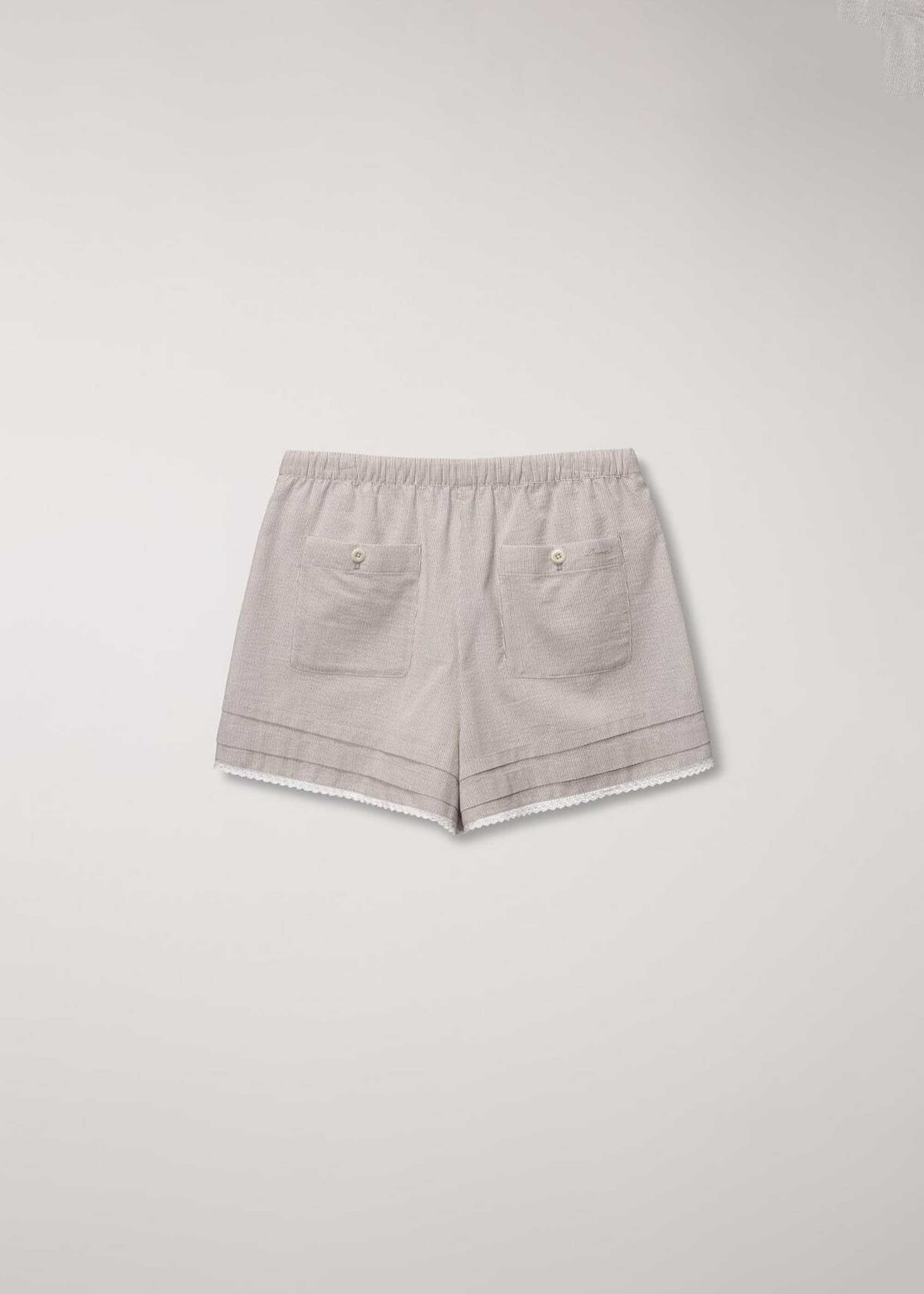 Beige Band Shorts