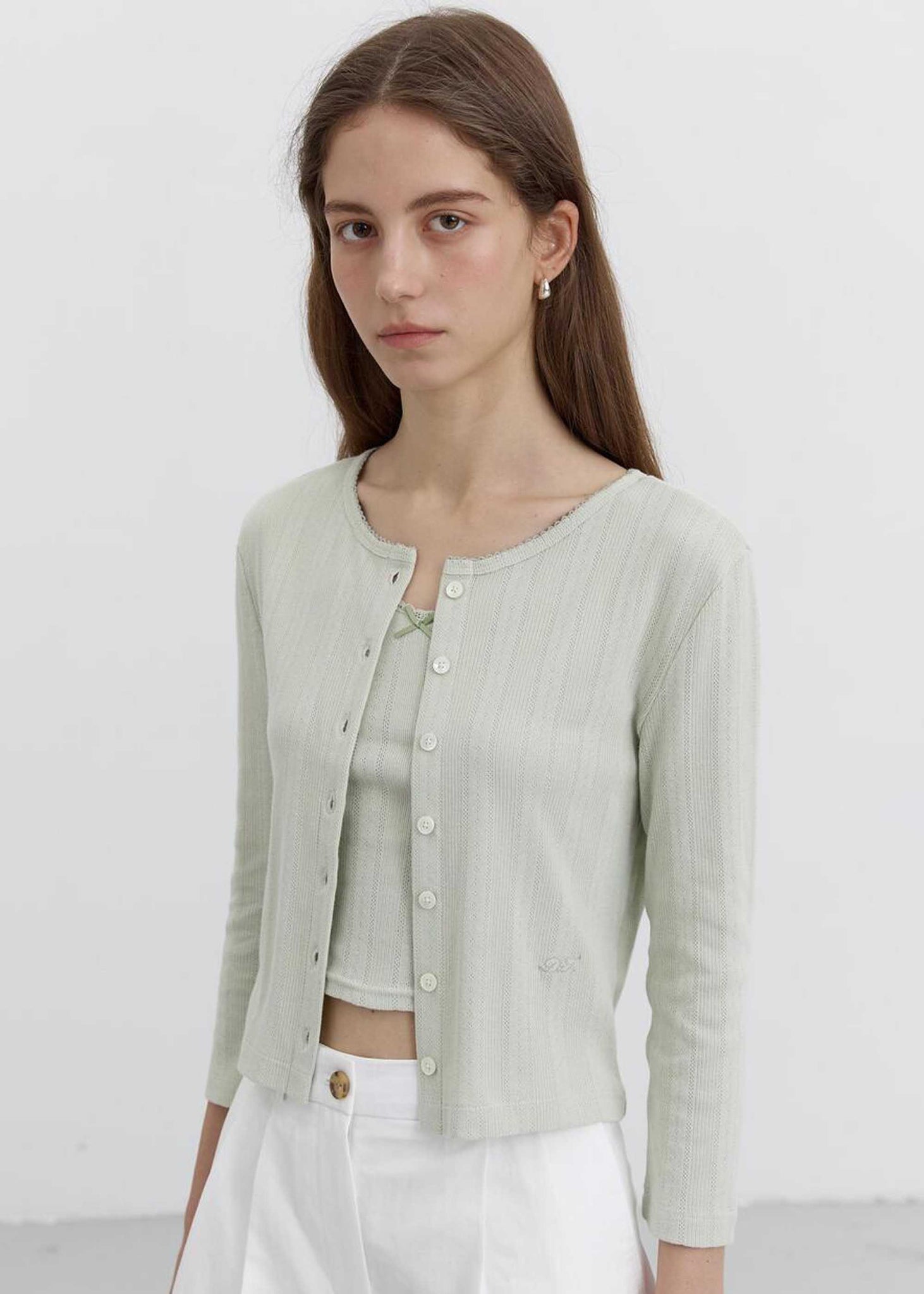 Pink Pointelle Cardigan