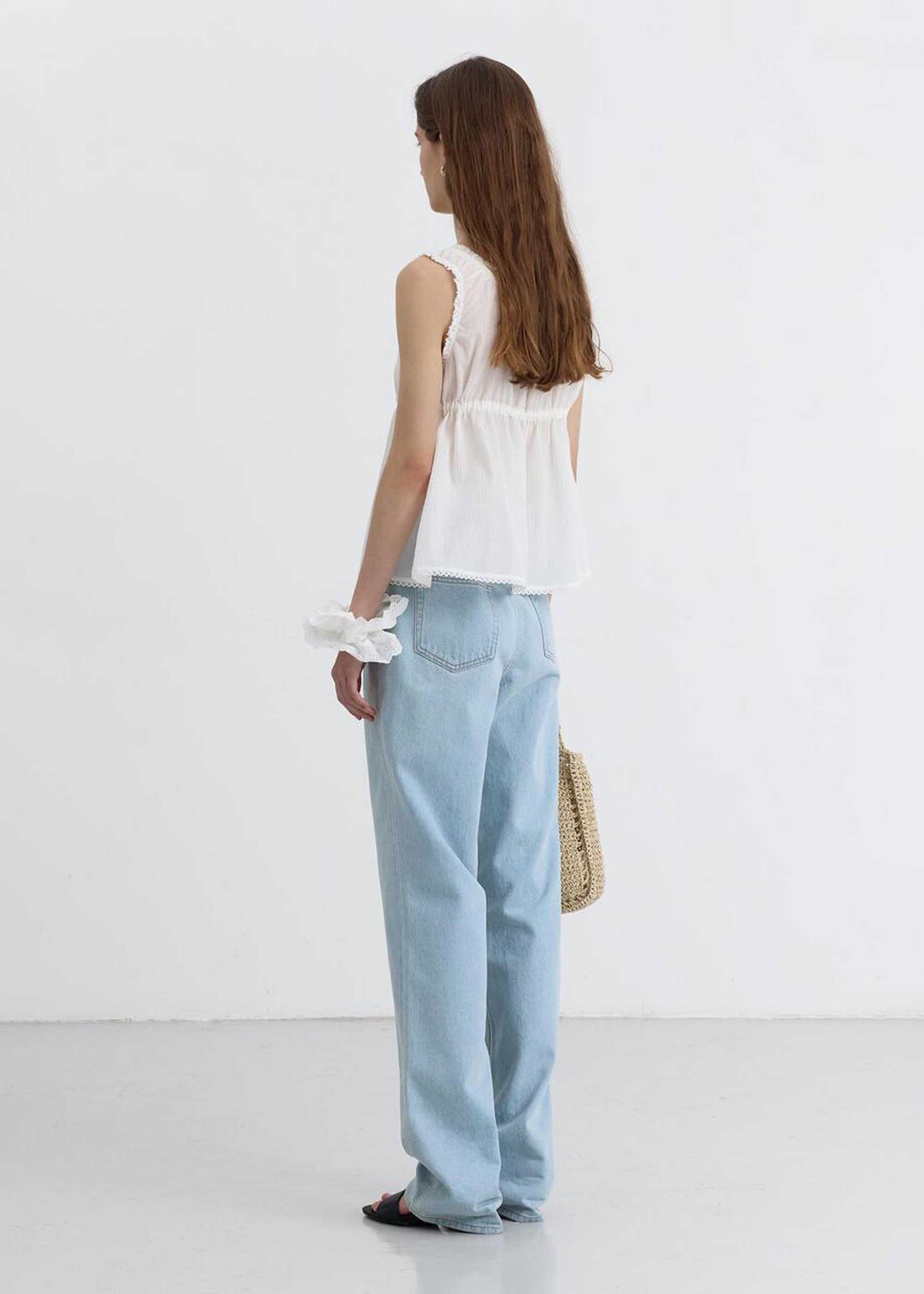 Light Blue Straight-Cut Jeans