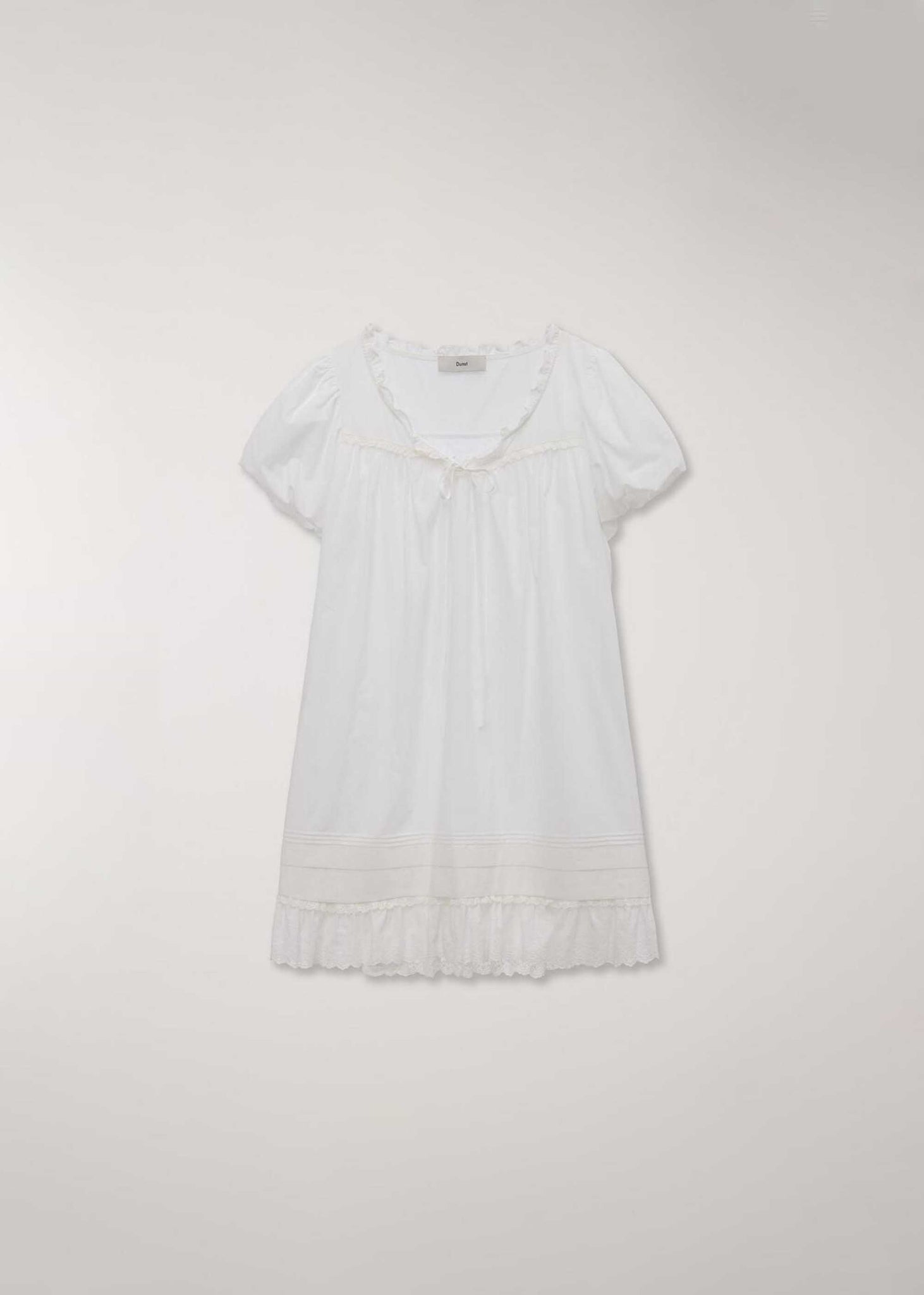 White Puff Sleeve Mini Dress