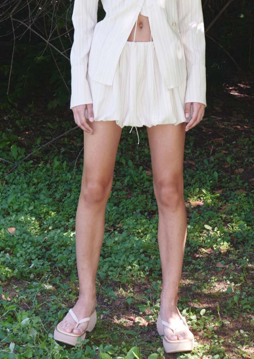Cream Bubble Miniskirt - 157Moments