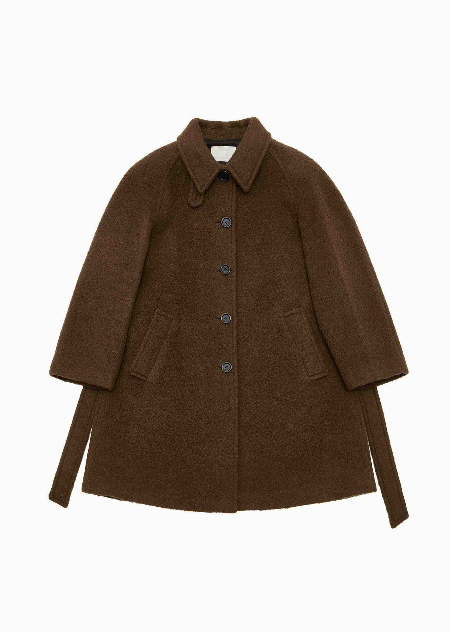 Brown Fuzzy Raglan Coat