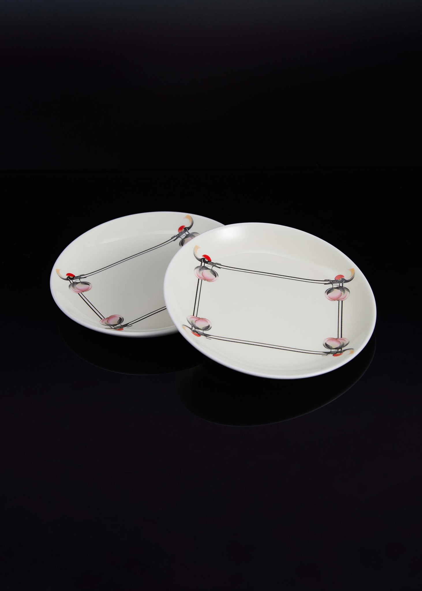 White Crane Plate Set of 2